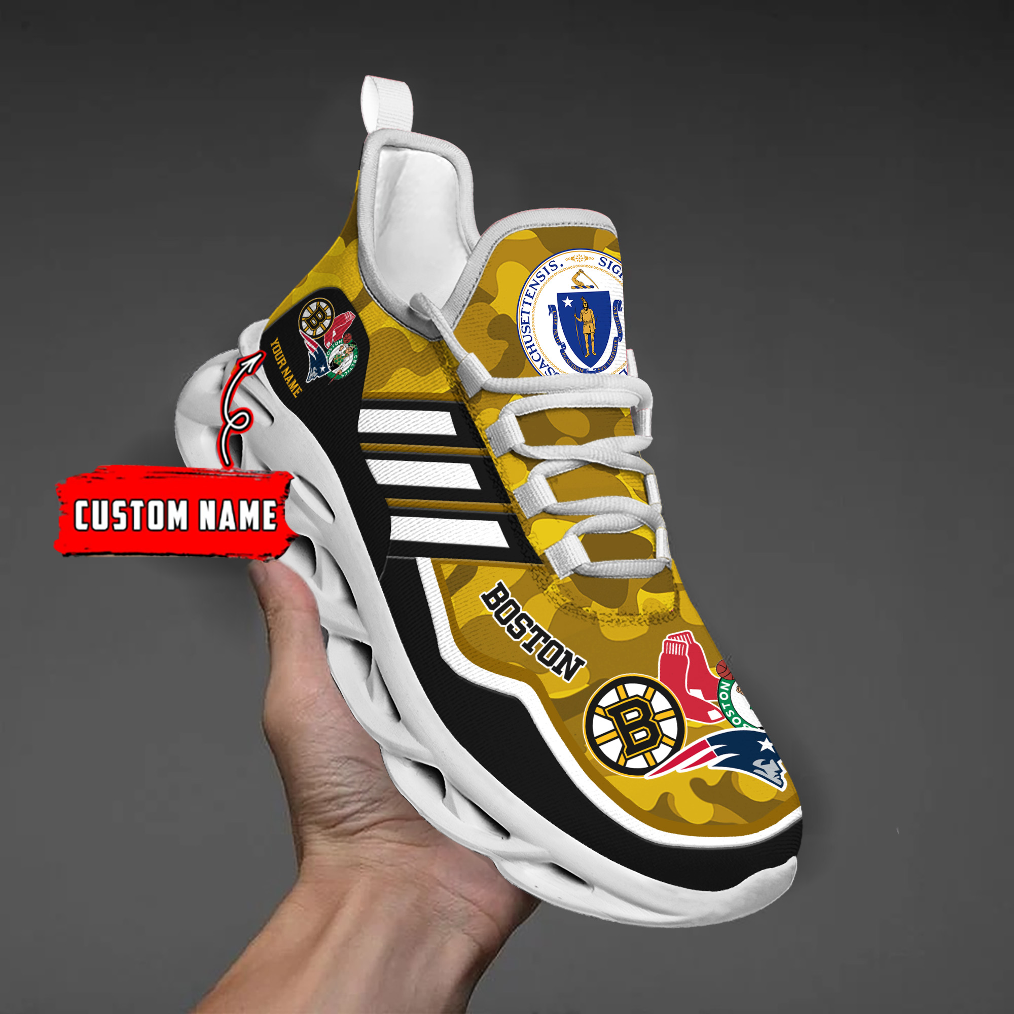 DS005 BostonYELLOW001 Clunky Max Soul Shoes - Famjoys DS005 BostonYELLOW001 Clunky Max Soul Shoes - Famjoys