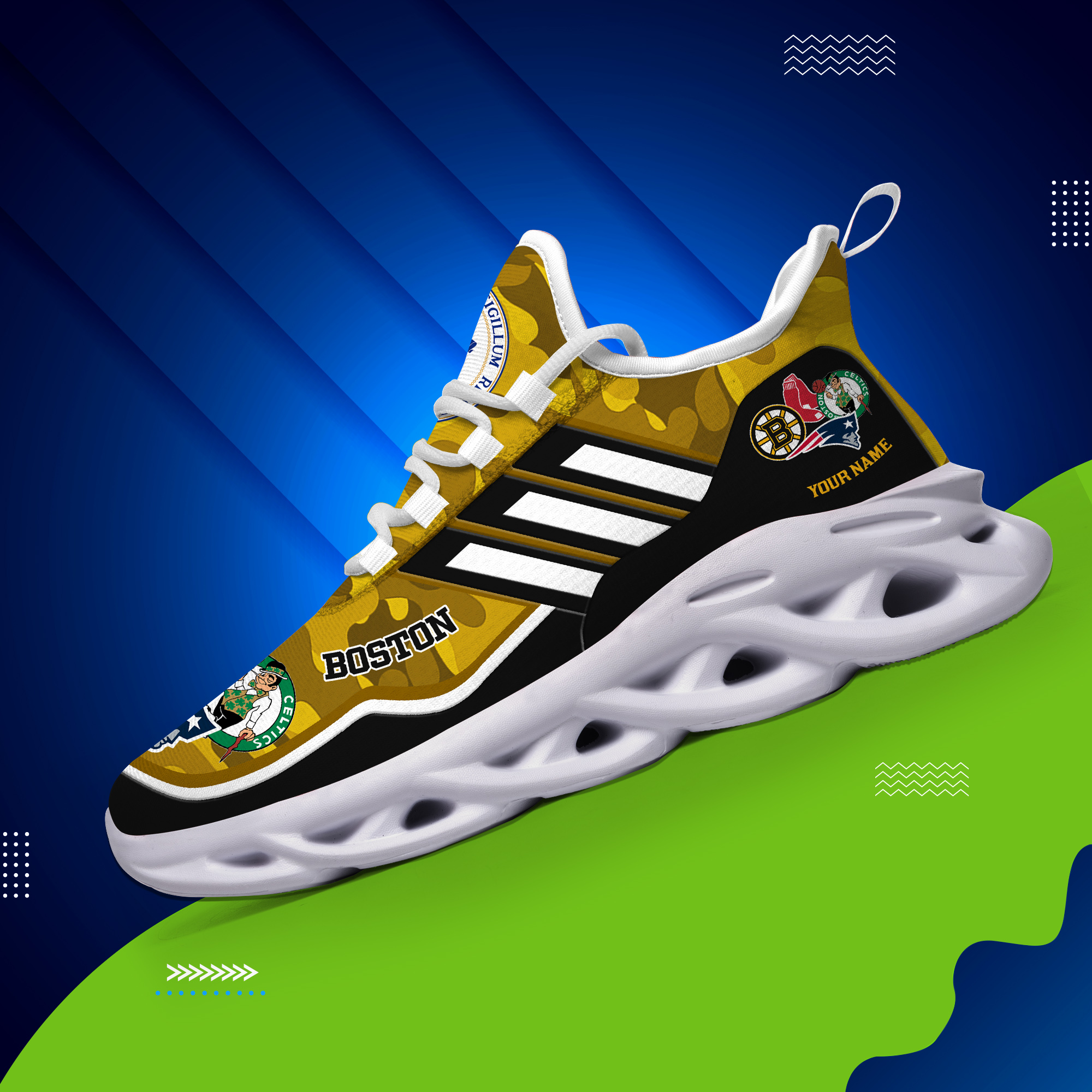 DS005 BostonYELLOW001 Clunky Max Soul Shoes - Famjoys DS005 BostonYELLOW001 Clunky Max Soul Shoes - Famjoys