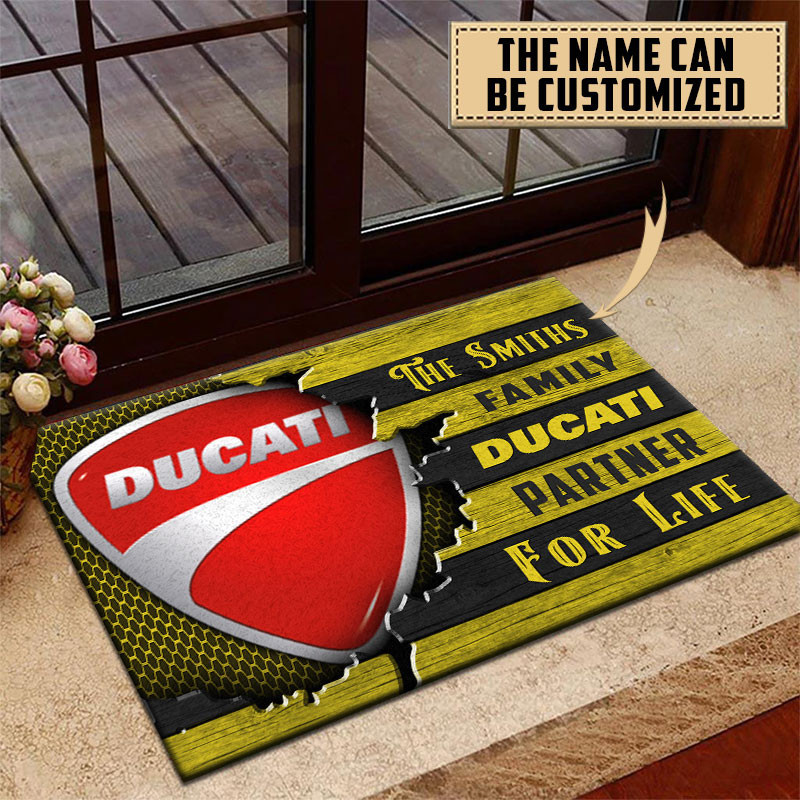 Ducati Doormat Custom Name, Multicolor - Famjoys Ducati Doormat Custom Name, Multicolor - Famjoys