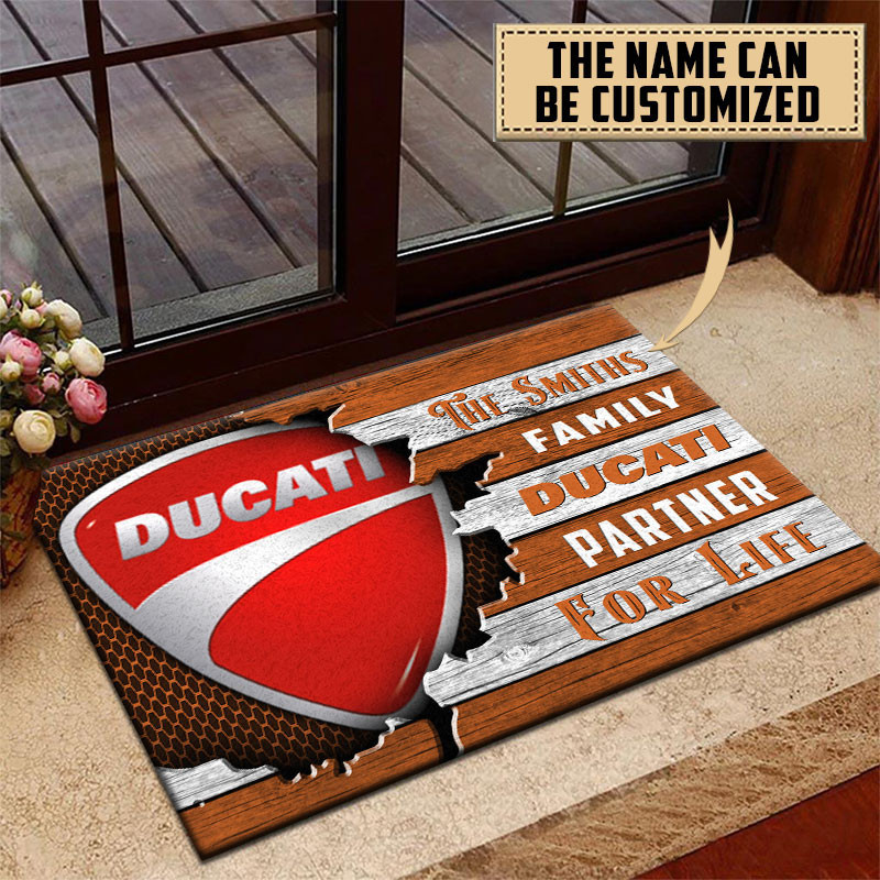 Ducati Doormat Custom Name, Multicolor - Famjoys Ducati Doormat Custom Name, Multicolor - Famjoys
