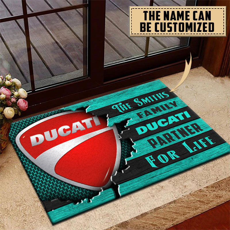 Ducati Doormat Custom Name, Multicolor - Famjoys Ducati Doormat Custom Name, Multicolor - Famjoys