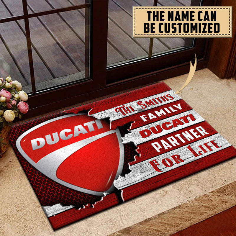 Ducati Doormat Custom Name, Multicolor - Famjoys Ducati Doormat Custom Name, Multicolor - Famjoys