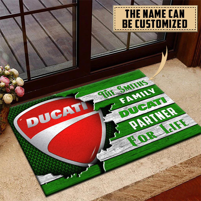 Ducati Doormat Custom Name, Multicolor - Famjoys Ducati Doormat Custom Name, Multicolor - Famjoys