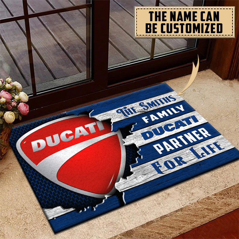 Ducati Doormat Custom Name, Multicolor - Famjoys Ducati Doormat Custom Name, Multicolor - Famjoys