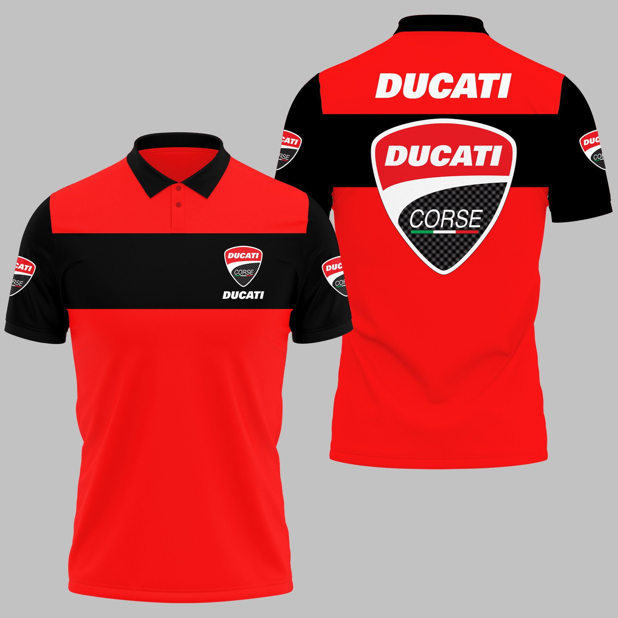 Ducati Polo Shirt V04 - Famjoys Ducati Polo Shirt V04 - Famjoys