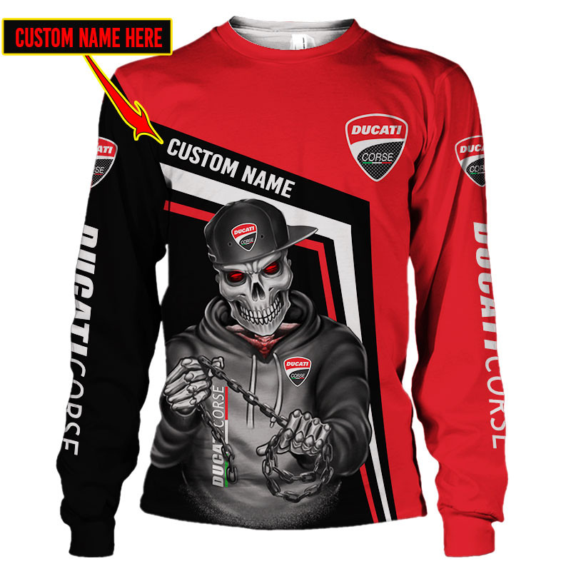 Ducati Skull Tshirt, sweatshirt, Polo, Hawaiian, Hoodie 3D Apparel Full Printing Custom Name - Famjoys Ducati Skull Tshirt, sweatshirt, Polo, Hawaiian, Hoodie 3D Apparel Full Printing Custom Name - Famjoys