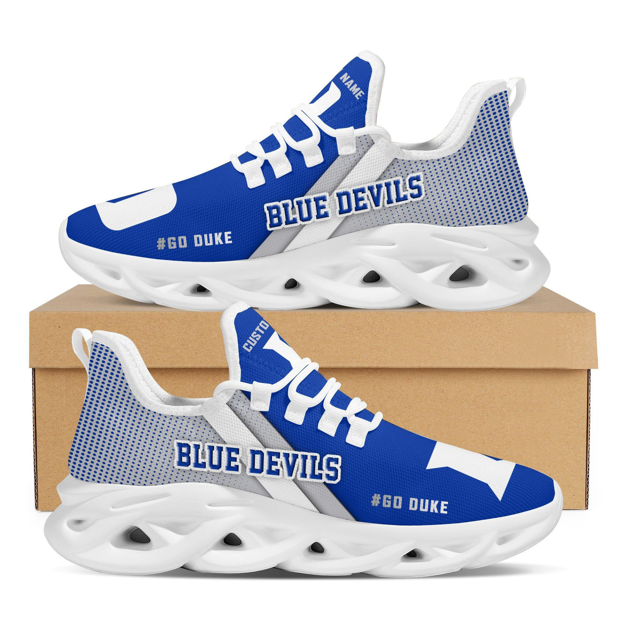 Duke Blue Devils Custom Personalized Max Soul Sneakers Shoes Duke University - Famjoys Duke Blue Devils Custom Personalized Max Soul Sneakers Shoes Duke University - Famjoys
