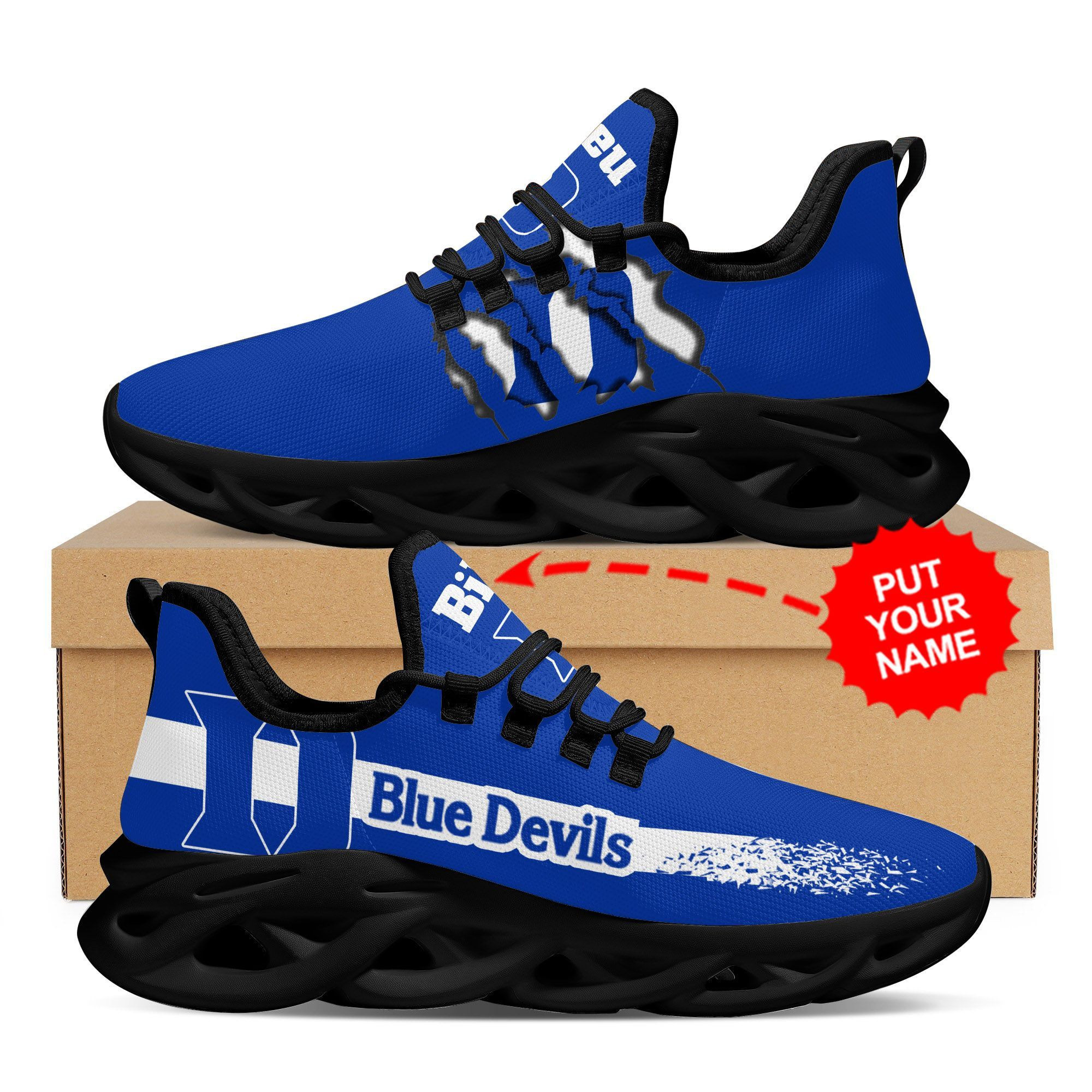 Duke Blue Devils Custom Personalized Max Soul Sneakers Shoes - Famjoys Duke Blue Devils Custom Personalized Max Soul Sneakers Shoes - Famjoys