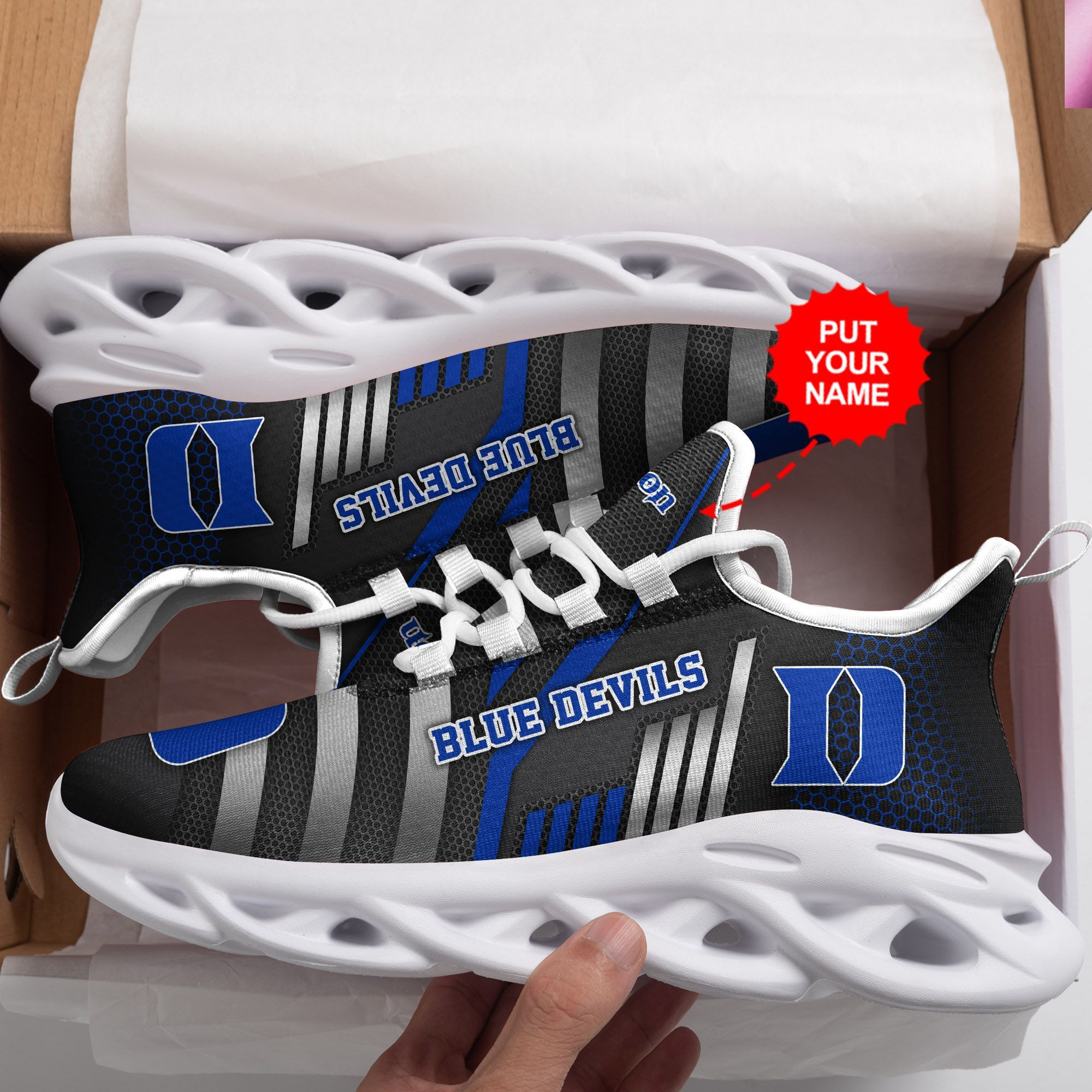 Duke Blue Devils Custom Personalized Max Soul Sneakers Shoes - Famjoys Duke Blue Devils Custom Personalized Max Soul Sneakers Shoes - Famjoys