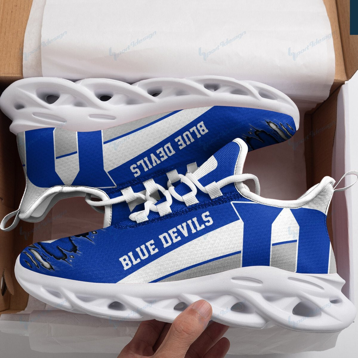 Duke Blue Devils Max Soul YZ Running Sneakers 986 - Famjoys Duke Blue Devils Max Soul YZ Running Sneakers 986 - Famjoys
