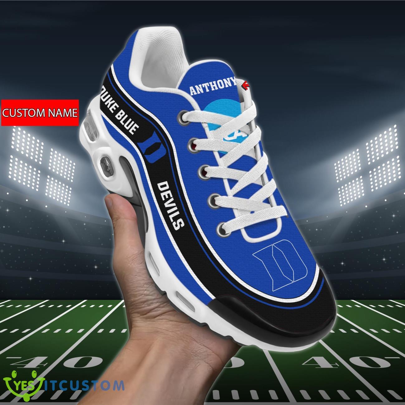 Duke Blue Devils NCAA Personalized Name Air Cushion Sports Shoes Sneaker KLTNS220267 - Famjoys Duke Blue Devils NCAA Personalized Name Air Cushion Sports Shoes Sneaker KLTNS220267 - Famjoys