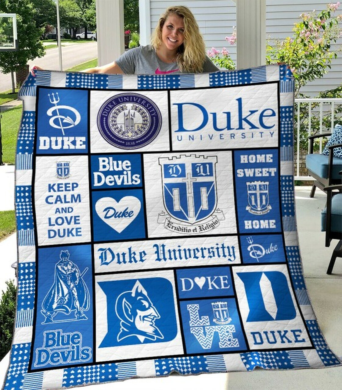 Duke Blue Devils Quilt Blanket #41 - Famjoys Duke Blue Devils Quilt Blanket #41 - Famjoys