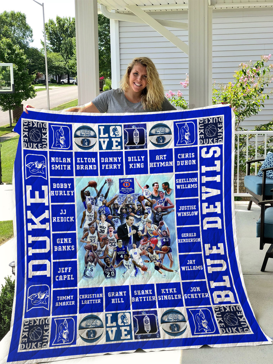 Duke Blue Devils Quilt Blanket - Famjoys Duke Blue Devils Quilt Blanket - Famjoys