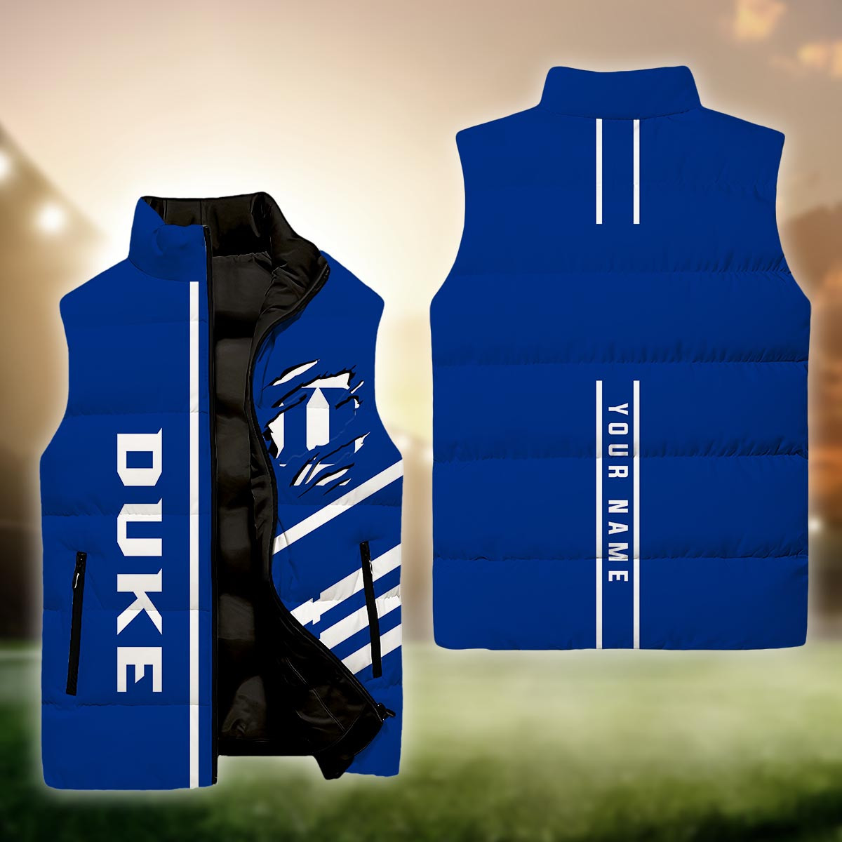 Duke Blue Devils Sleeveless Down Puffer Jacket - Famjoys Duke Blue Devils Sleeveless Down Puffer Jacket - Famjoys