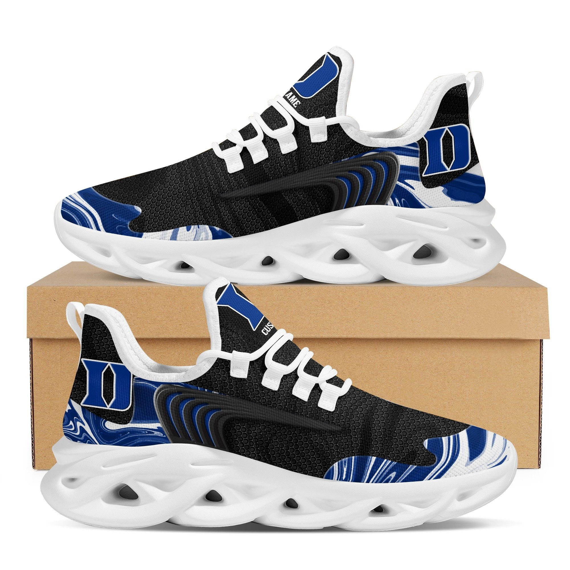 Duke Blue Devils Team Custom Personalized With Name Max Soul Sneakers Shoes - Famjoys Duke Blue Devils Team Custom Personalized With Name Max Soul Sneakers Shoes - Famjoys