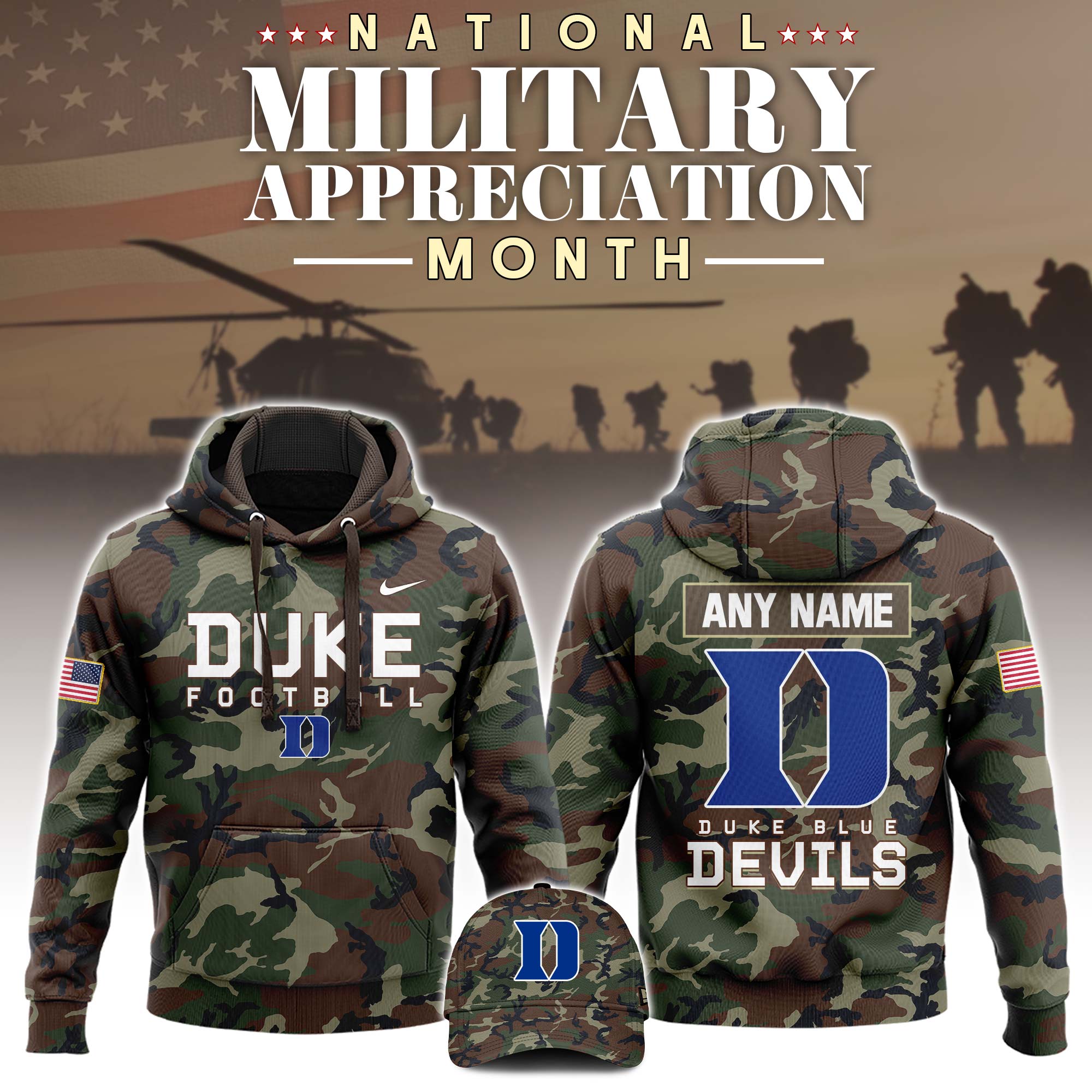Duke Football Military Appreciation Club Hoodie - Famjoys Duke Football Military Appreciation Club Hoodie - Famjoys