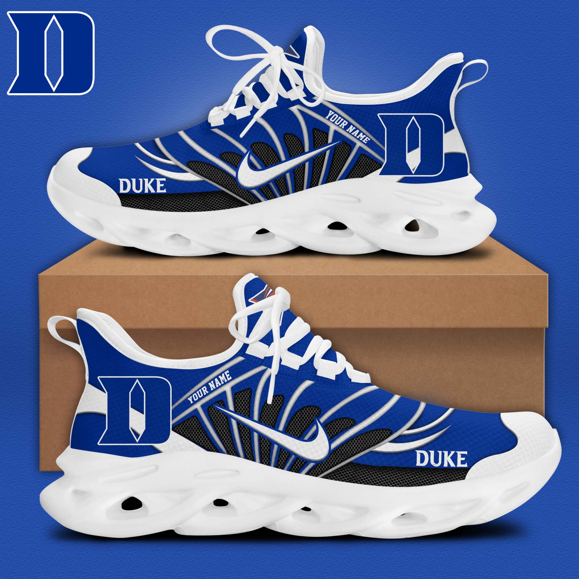 Duke Football Personalized Max Soul Shoes - Famjoys Duke Football Personalized Max Soul Shoes - Famjoys