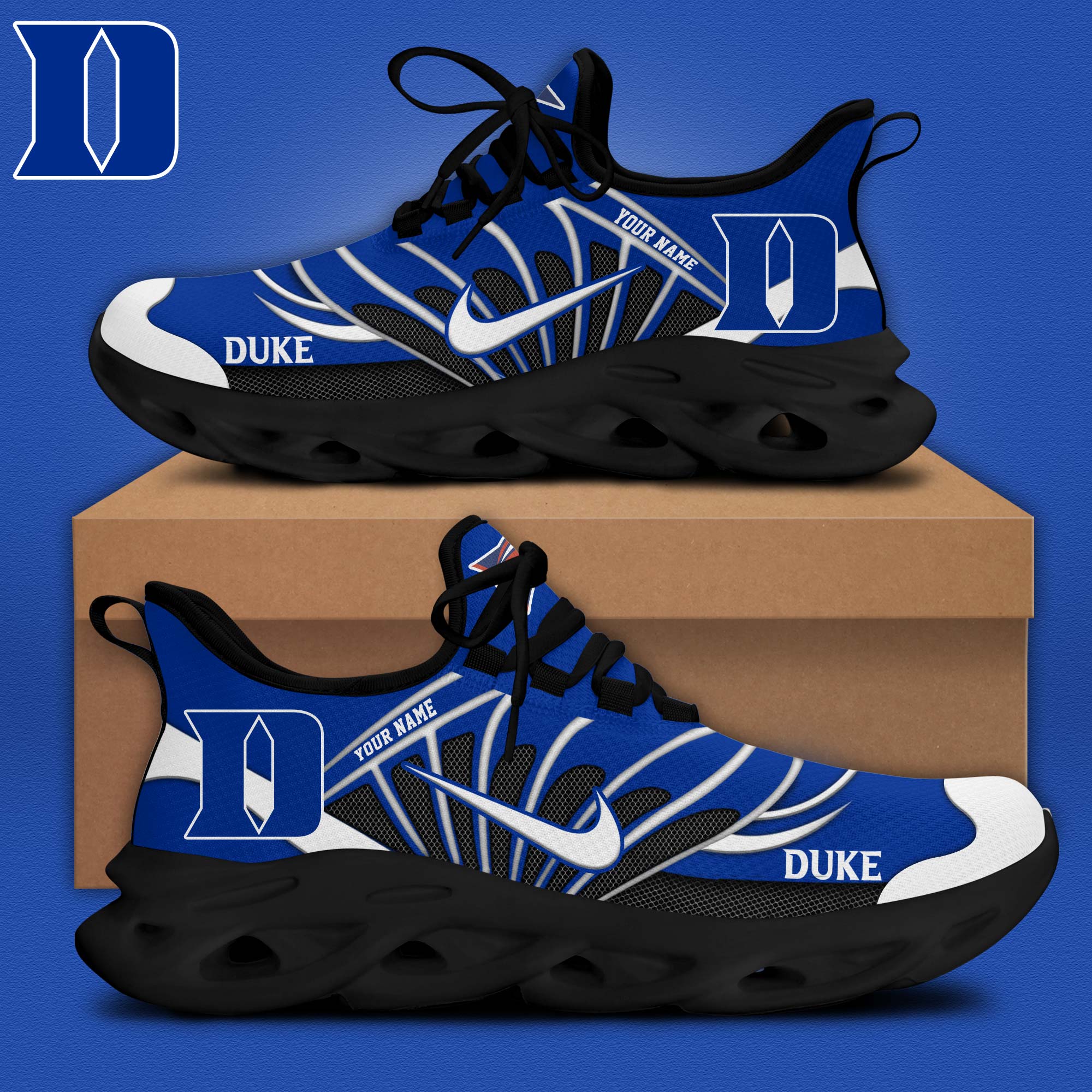 Duke Football Personalized Max Soul Shoes - Famjoys Duke Football Personalized Max Soul Shoes - Famjoys