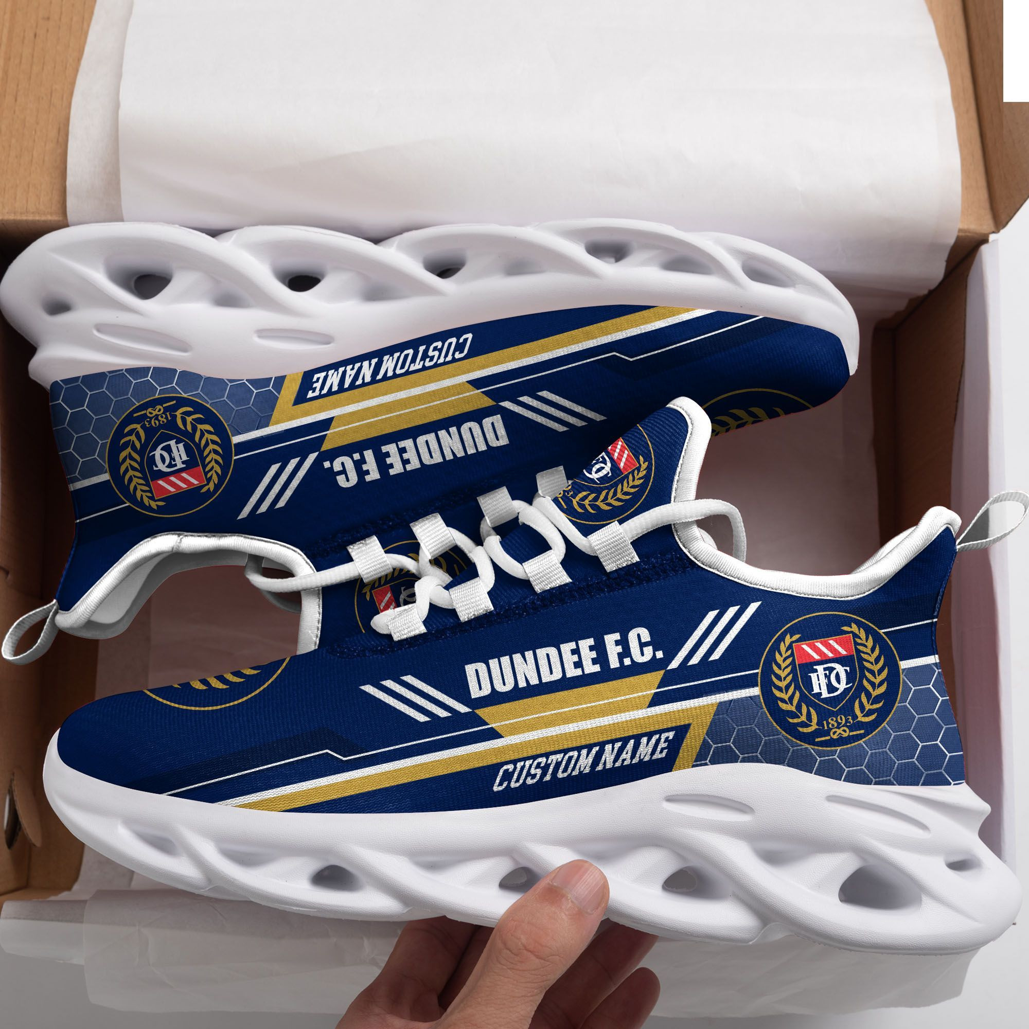 Dundee F.C Custom Personalized Max Soul Sneakers Shoes - Famjoys Dundee F.C Custom Personalized Max Soul Sneakers Shoes - Famjoys