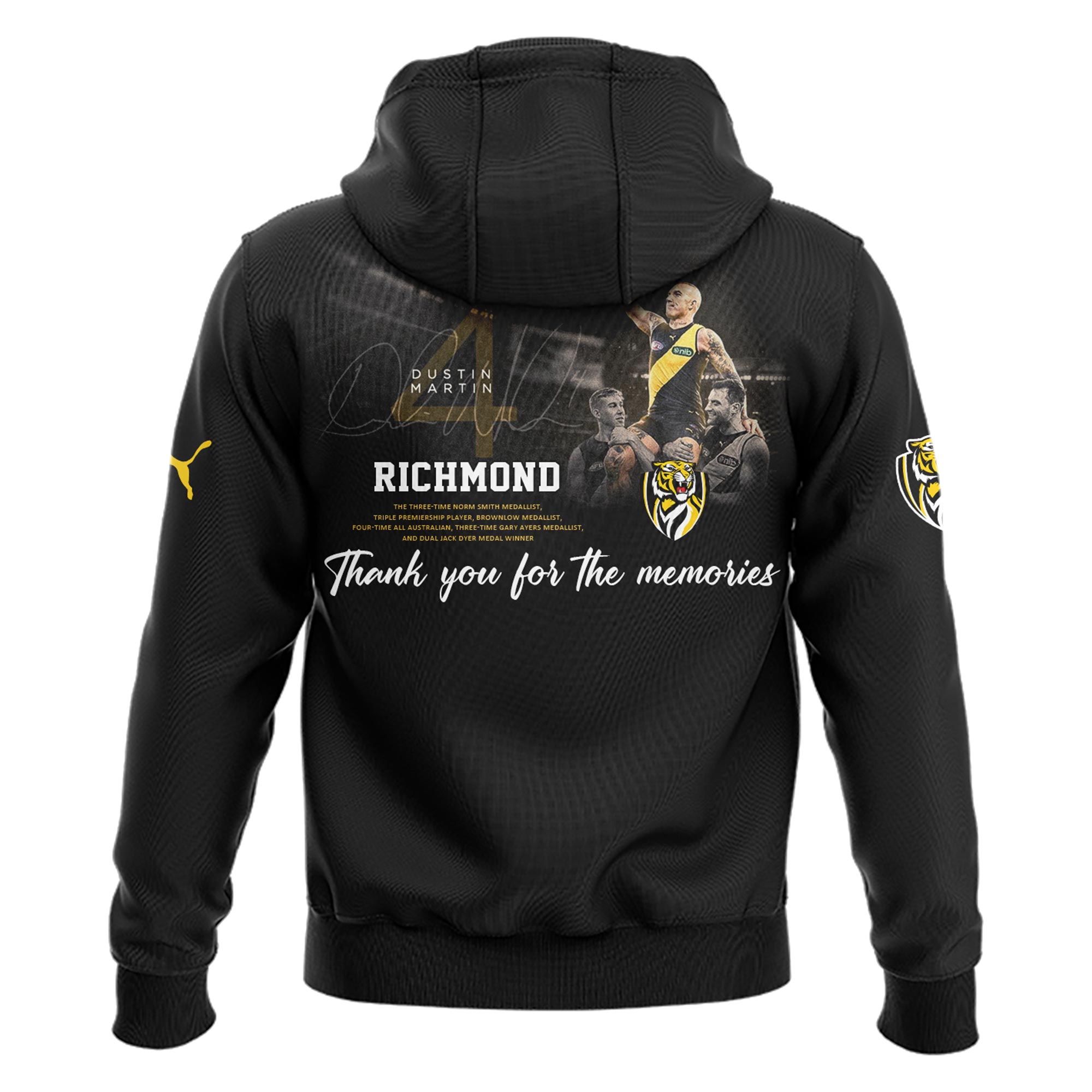 Dustin Martin Richmond PUMA Hoodie Thanks Your Signature Limited - Famjoys Dustin Martin Richmond PUMA Hoodie Thanks Your Signature Limited - Famjoys