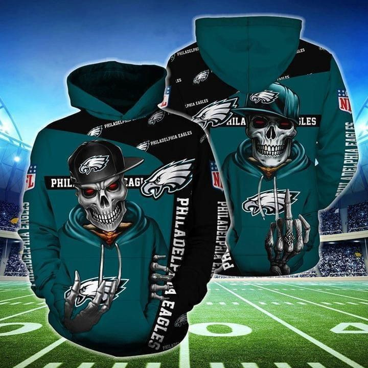 Eagles Philadelphia Hip Hop Skull Hoodie & Zip Hoodie - Famjoys Eagles Philadelphia Hip Hop Skull Hoodie & Zip Hoodie - Famjoys