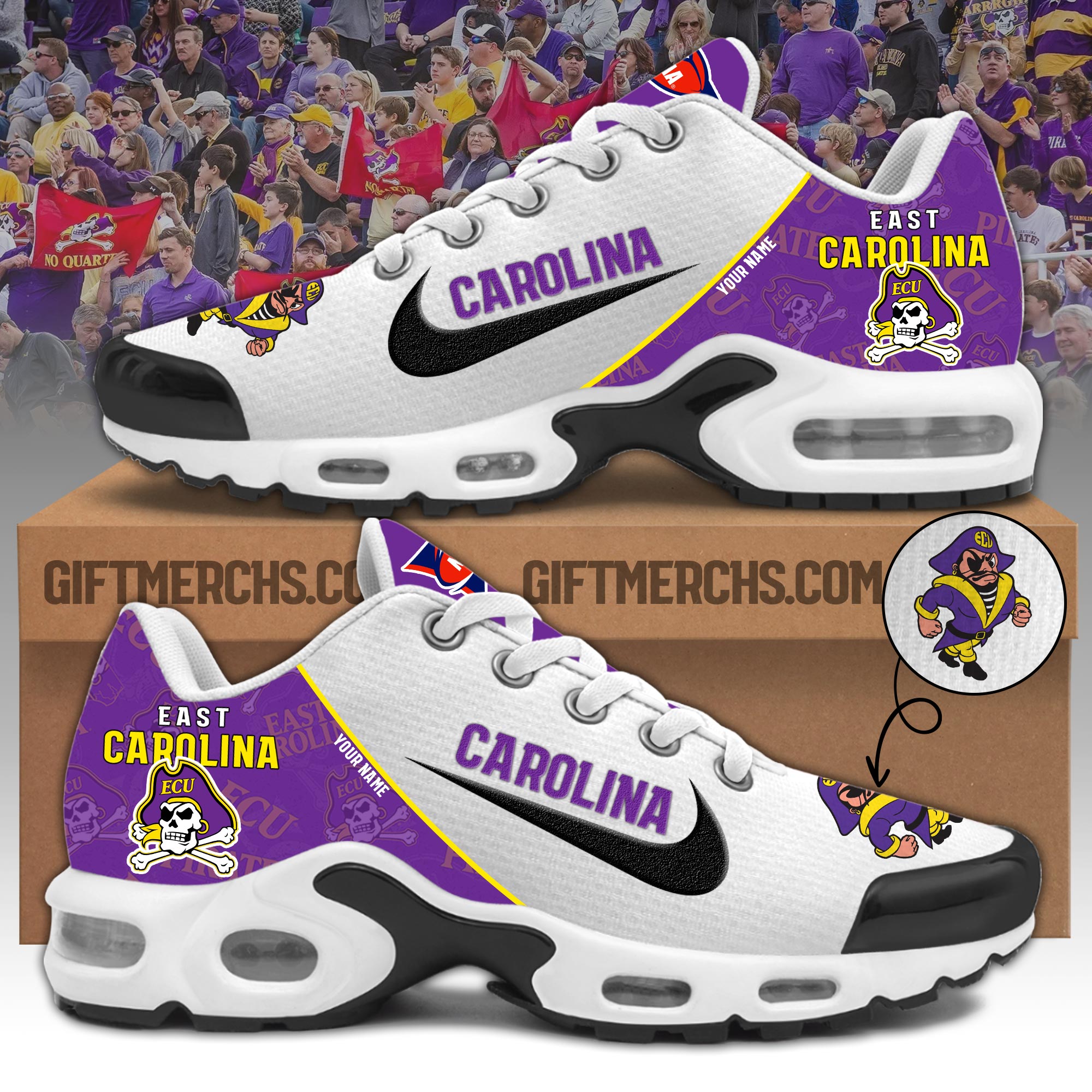 East Carolina Personalized Shoes - Famjoys East Carolina Personalized Shoes - Famjoys
