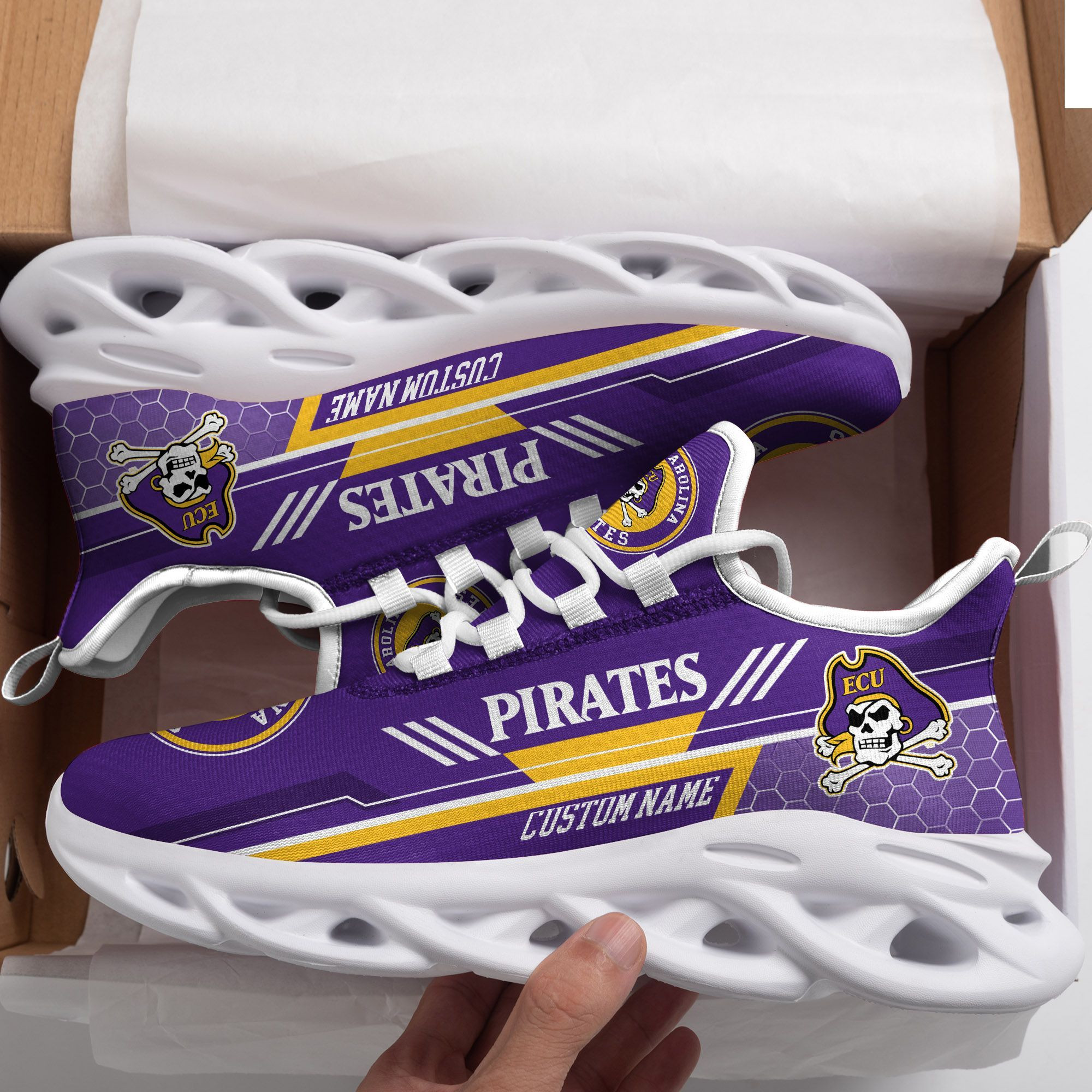 East Carolina Pirates Custom Personalized Max Soul Sneakers Shoes - Famjoys East Carolina Pirates Custom Personalized Max Soul Sneakers Shoes - Famjoys