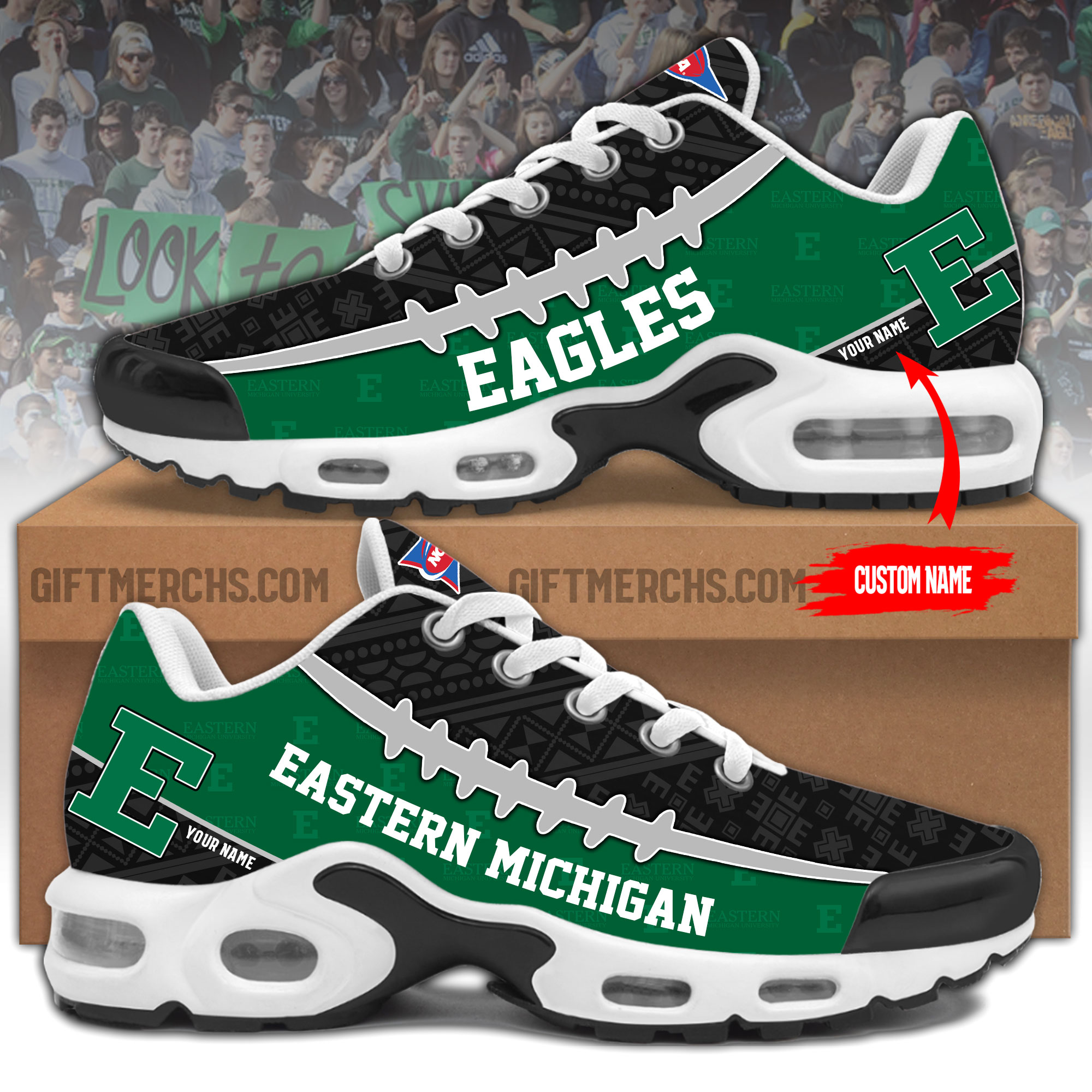 Eastern Michigan Personalized Shoes - Famjoys Eastern Michigan Personalized Shoes - Famjoys
