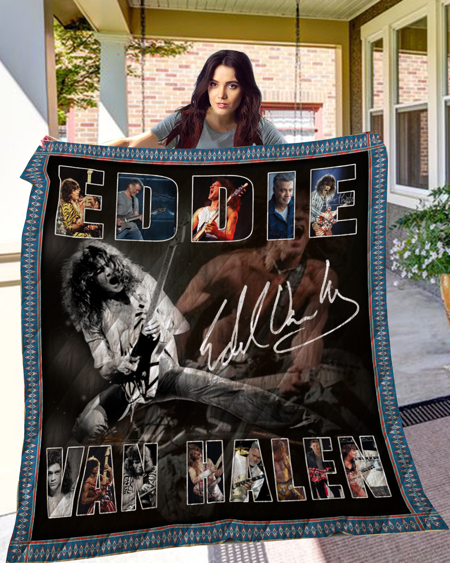 Eddie Van Halen Quilt Blanket - Famjoys Eddie Van Halen Quilt Blanket - Famjoys