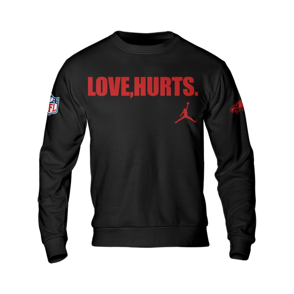 EditionJalen Hurts with the 'Love, Hurts' Sweatshirt - Famjoys EditionJalen Hurts with the 'Love, Hurts' Sweatshirt - Famjoys