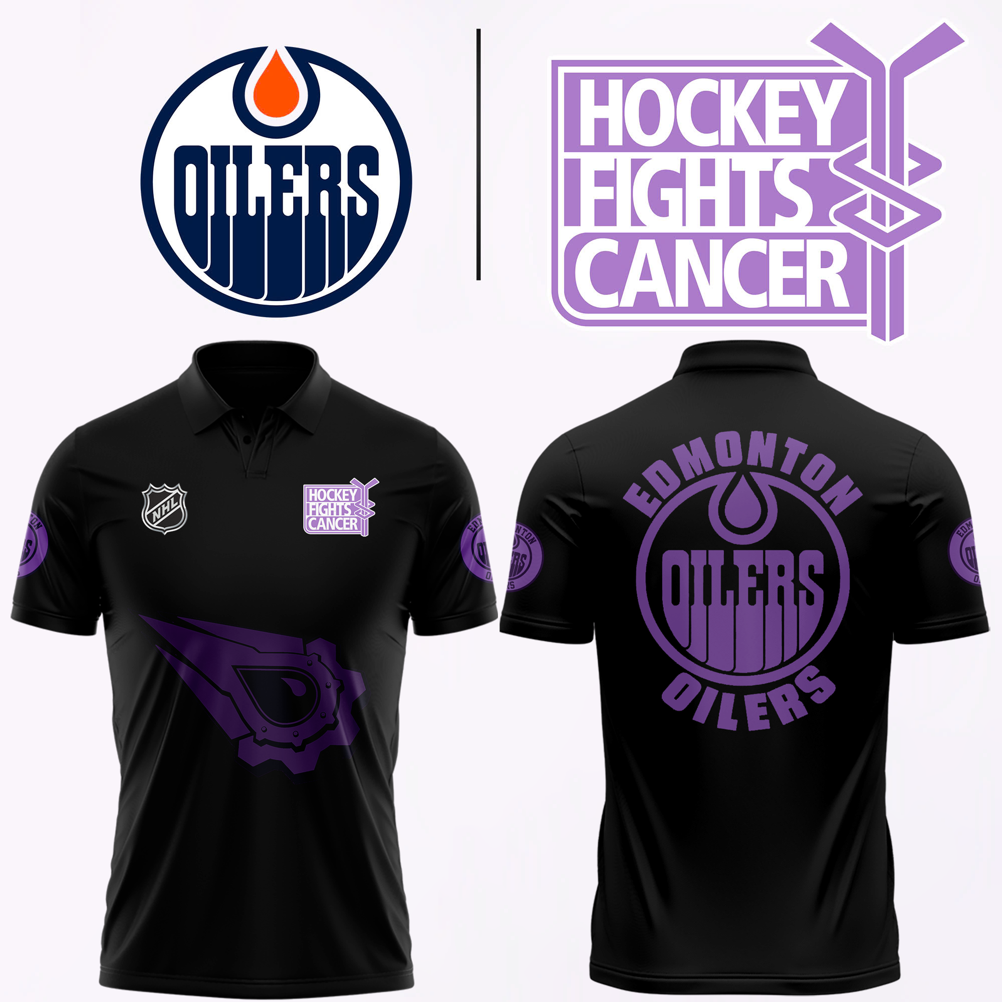 Edmonton Oilers Hockey Fights Cancer Polo 2024 - Famjoys Edmonton Oilers Hockey Fights Cancer Polo 2024 - Famjoys