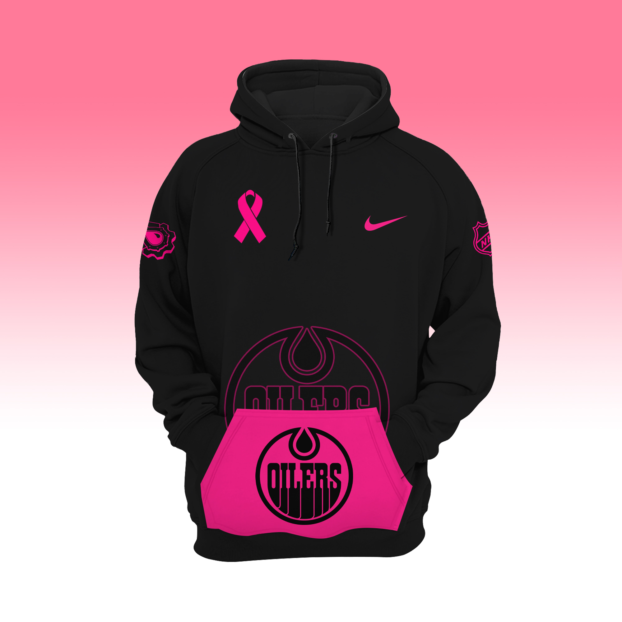 Edmonton Oilers NHL Breast Cancer Awareness Month Pullover Hoodie - Famjoys Edmonton Oilers NHL Breast Cancer Awareness Month Pullover Hoodie - Famjoys