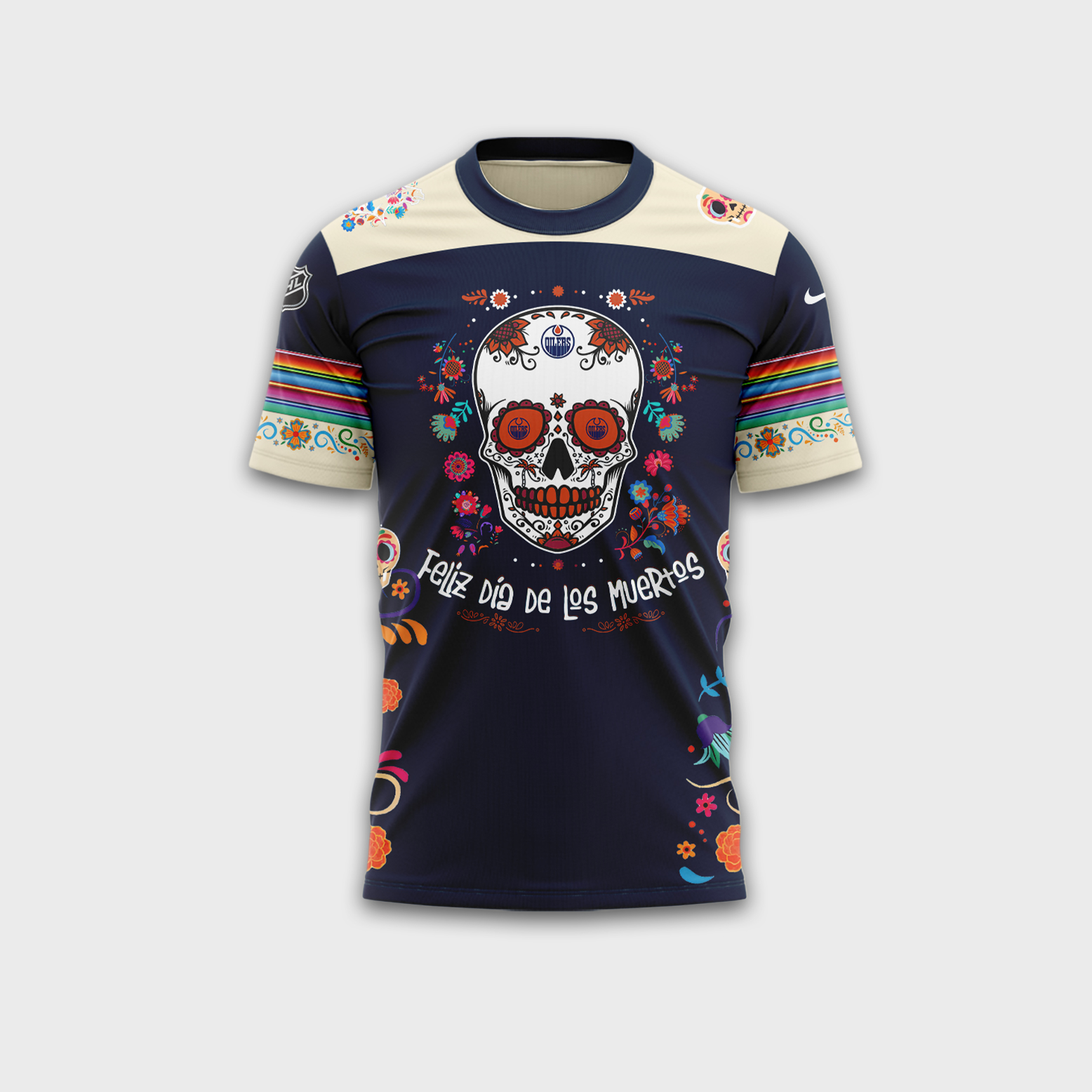 Edmonton Oilers NHL Dia De Los Muertos Premium Tee - Famjoys Edmonton Oilers NHL Dia De Los Muertos Premium Tee - Famjoys