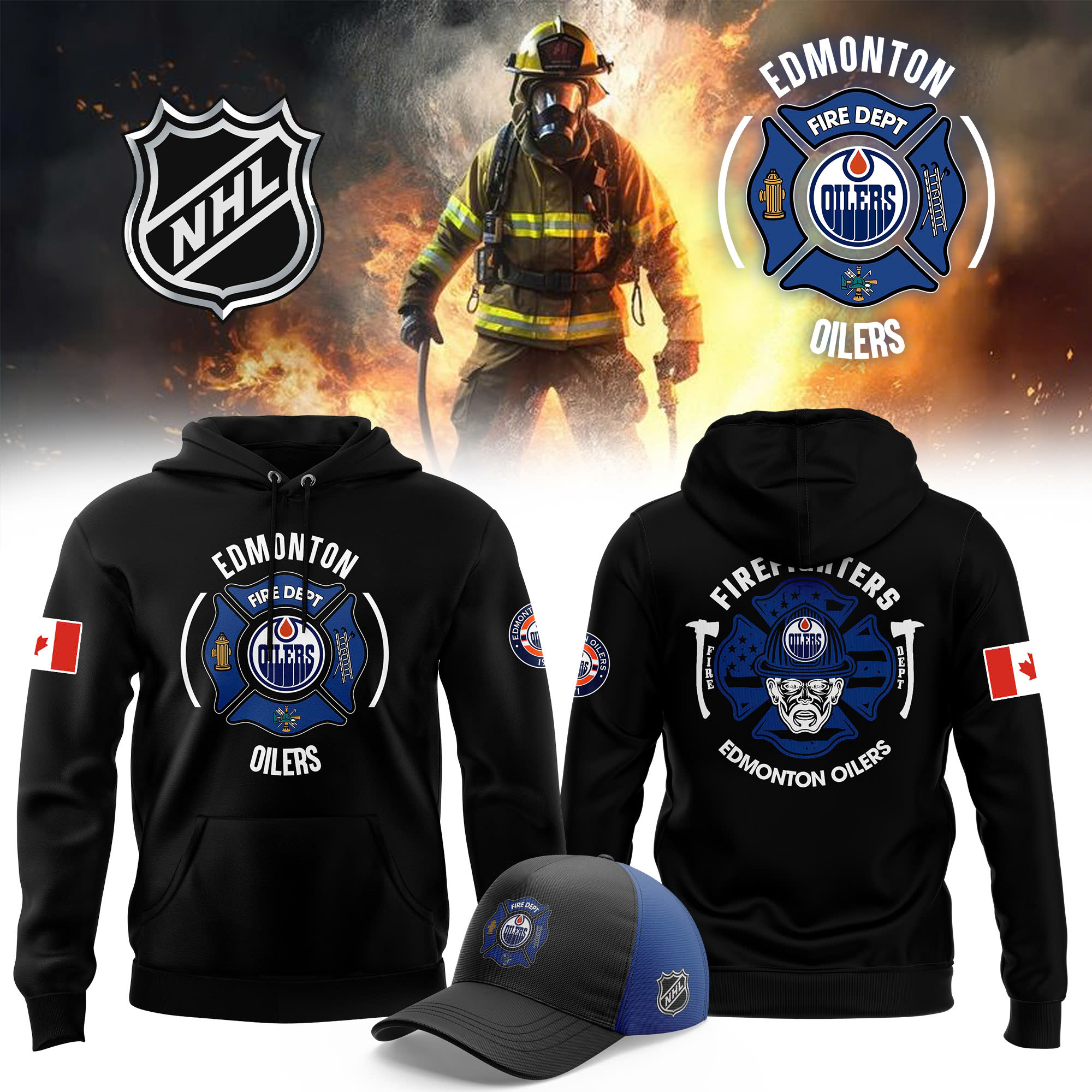 Edmonton Oilers x 2025 Firefighter Appreciation Night Premium Pullover Hoodie - Famjoys Edmonton Oilers x 2025 Firefighter Appreciation Night Premium Pullover Hoodie - Famjoys