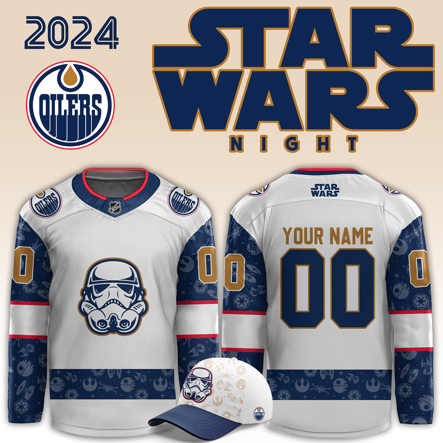 Edmonton Oilers x Star Wars Night Custom jersey - Famjoys Edmonton Oilers x Star Wars Night Custom jersey - Famjoys