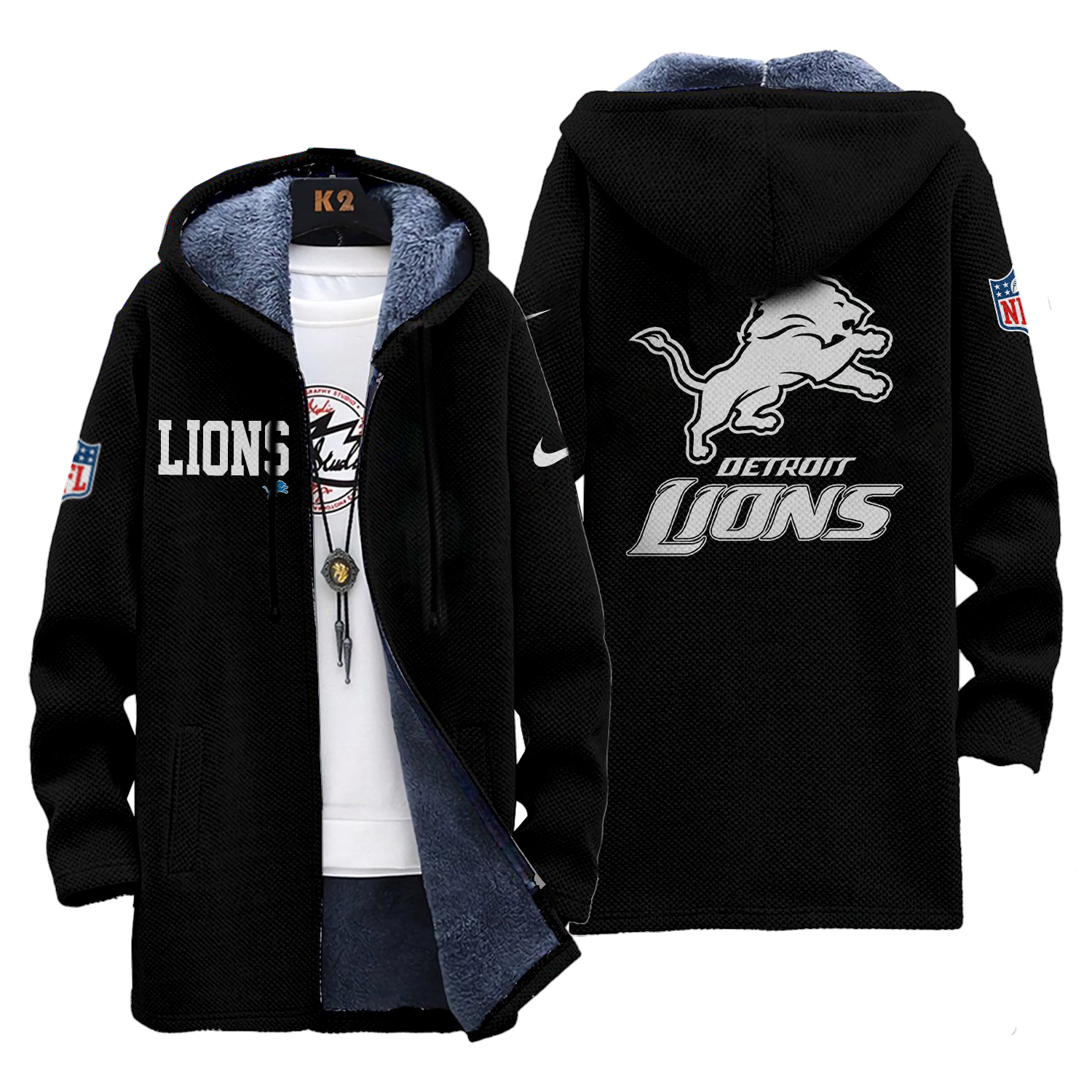 Eminem x Detroit Lions Fleece Wind Jacket 2023 Playoff - Famjoys Eminem x Detroit Lions Fleece Wind Jacket 2023 Playoff - Famjoys
