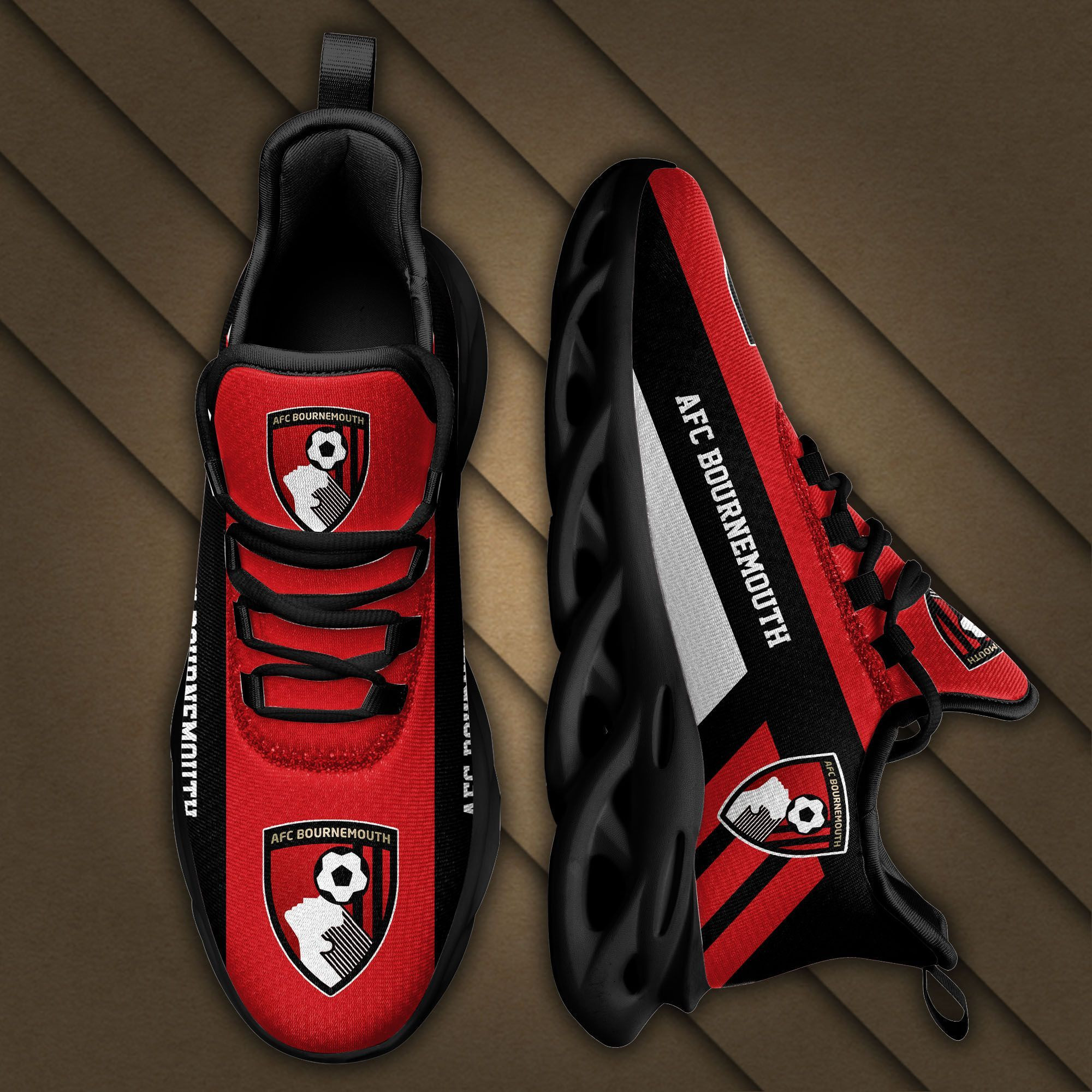 EPL AFC Bournemouth Max Soul Sneakers Shoes - Famjoys EPL AFC Bournemouth Max Soul Sneakers Shoes - Famjoys