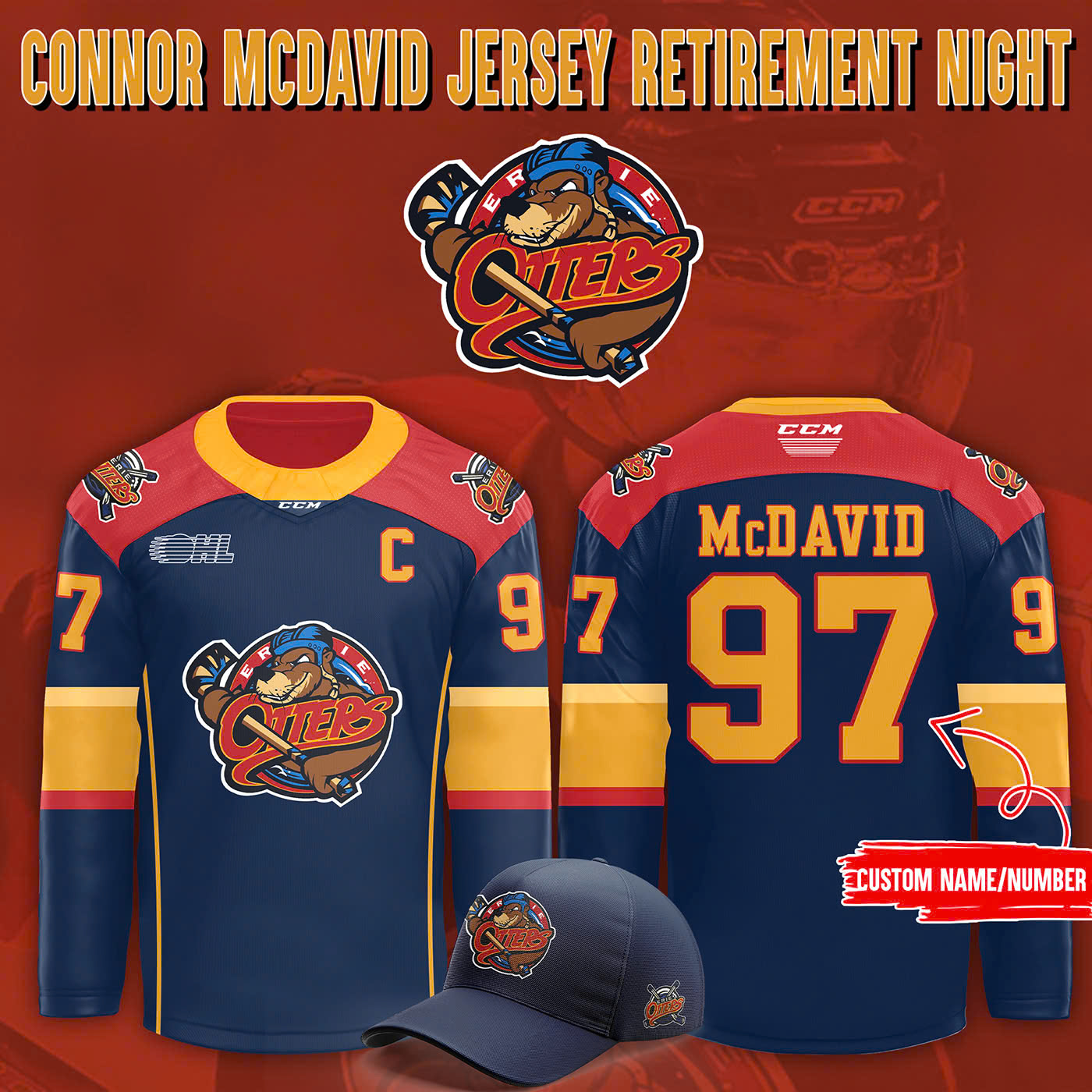 Erie Otters Connor McDavid Jersey Retirement Night” - Famjoys Erie Otters Connor McDavid Jersey Retirement Night” - Famjoys