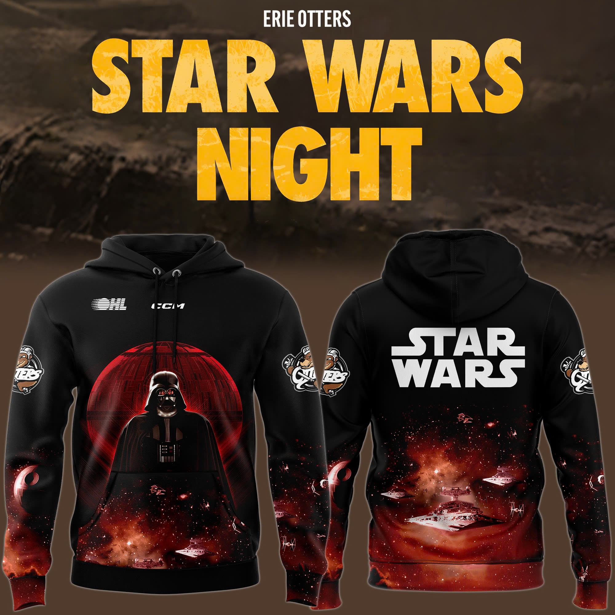 Erie Otters Star Wars Night Hoodie - Famjoys Erie Otters Star Wars Night Hoodie - Famjoys