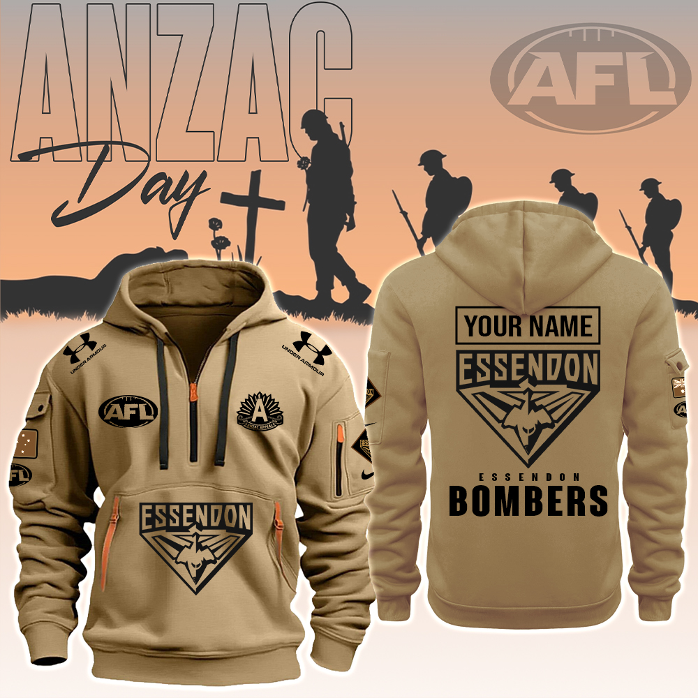 Essendon Bombers AFL Anzac Day New Hoodie - Famjoys Essendon Bombers AFL Anzac Day New Hoodie - Famjoys