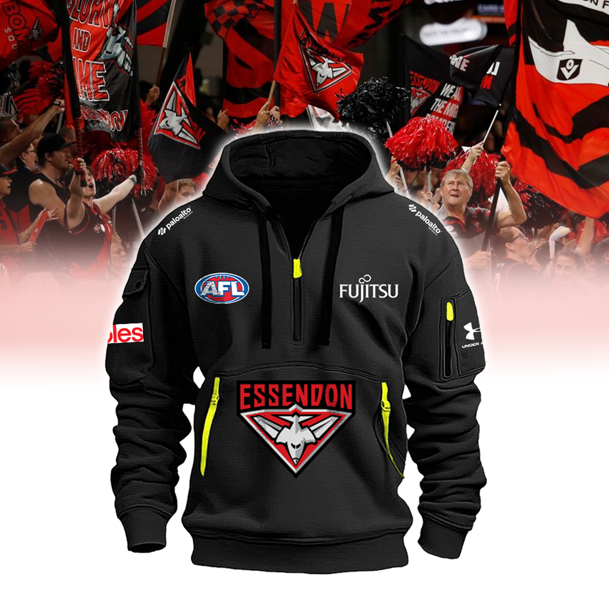 Essendon Bombers AFL New Zip Hoodie - Famjoys Essendon Bombers AFL New Zip Hoodie - Famjoys
