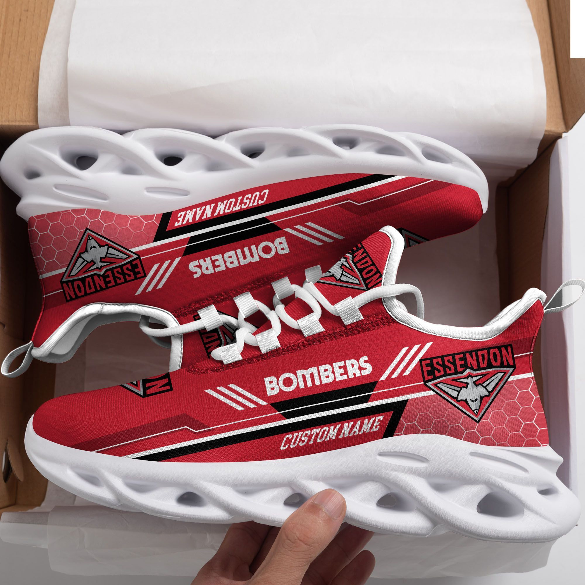 Essendon Bombers Custom Personalized Max Soul Sneakers Shoes - Famjoys Essendon Bombers Custom Personalized Max Soul Sneakers Shoes - Famjoys