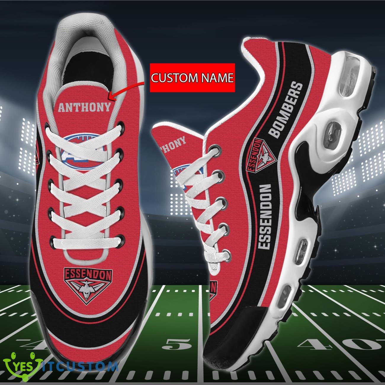 Essendon Bombers Personalized Name Air Cushion Sports Shoes Sneaker KLTNS220268 - Famjoys Essendon Bombers Personalized Name Air Cushion Sports Shoes Sneaker KLTNS220268 - Famjoys
