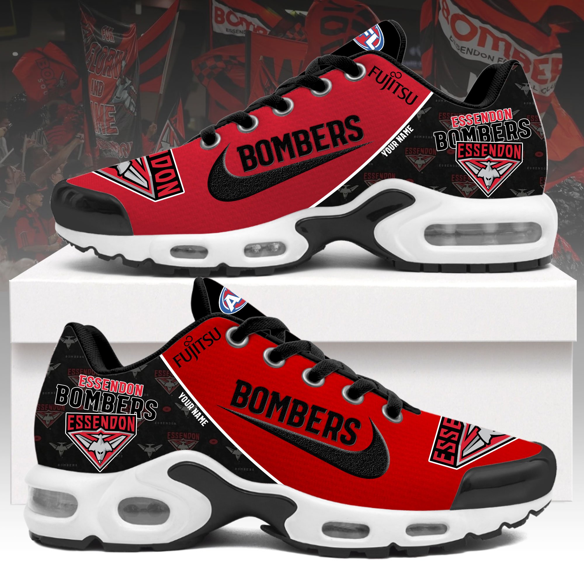 Essendon Bombers Personalized Shoes - Famjoys Essendon Bombers Personalized Shoes - Famjoys