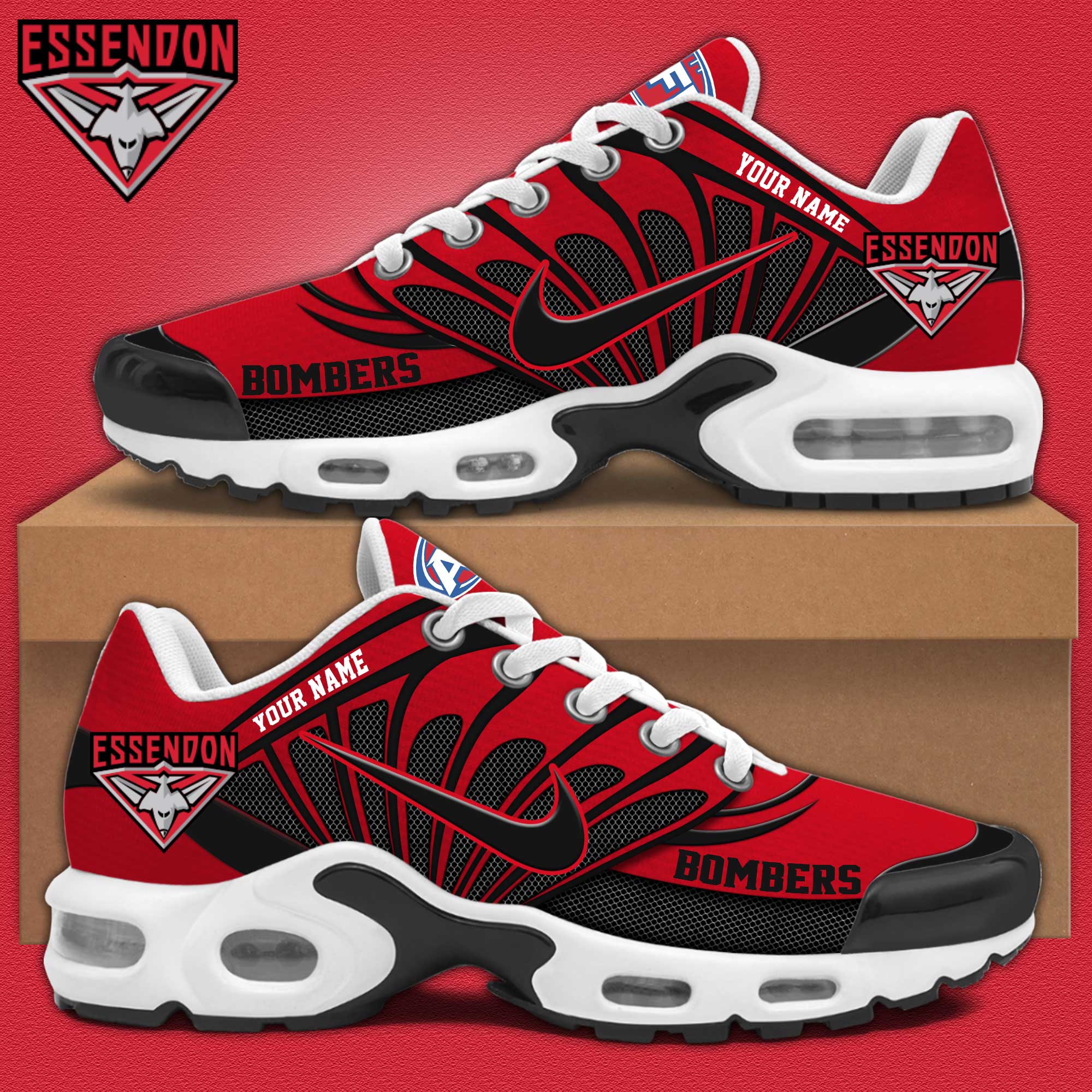Essendon Bombers Personalized Shoes - Famjoys Essendon Bombers Personalized Shoes - Famjoys