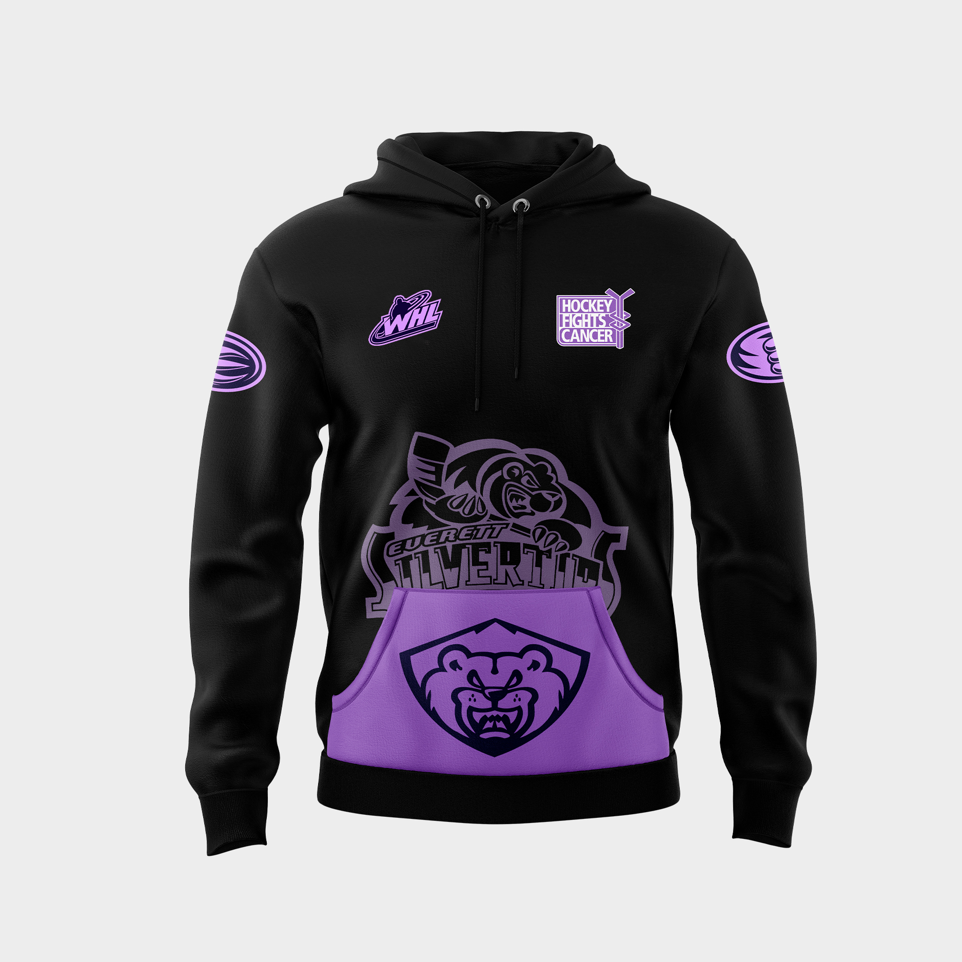 Everett Silvertips Hockey Fight Cancer Hoodie - Famjoys Everett Silvertips Hockey Fight Cancer Hoodie - Famjoys