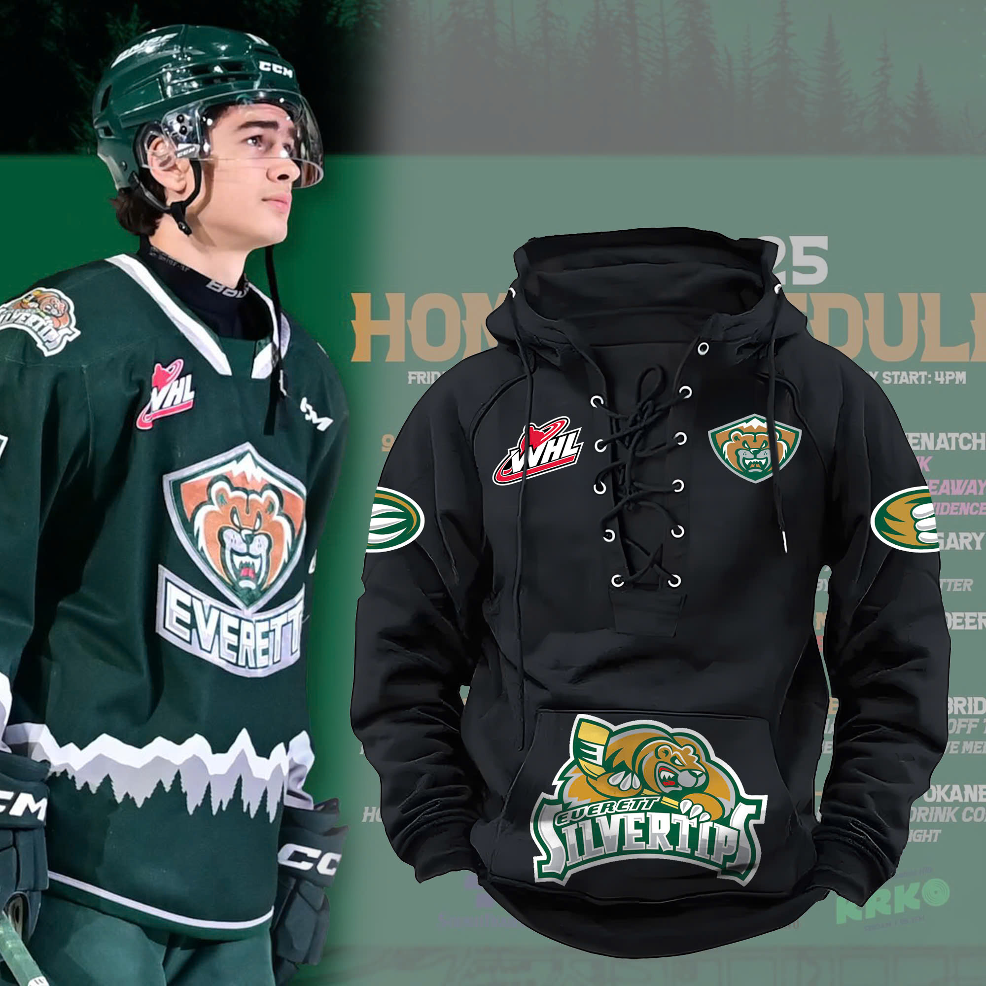 Everett Silvertips New Hoodie 2024 - Famjoys Everett Silvertips New Hoodie 2024 - Famjoys