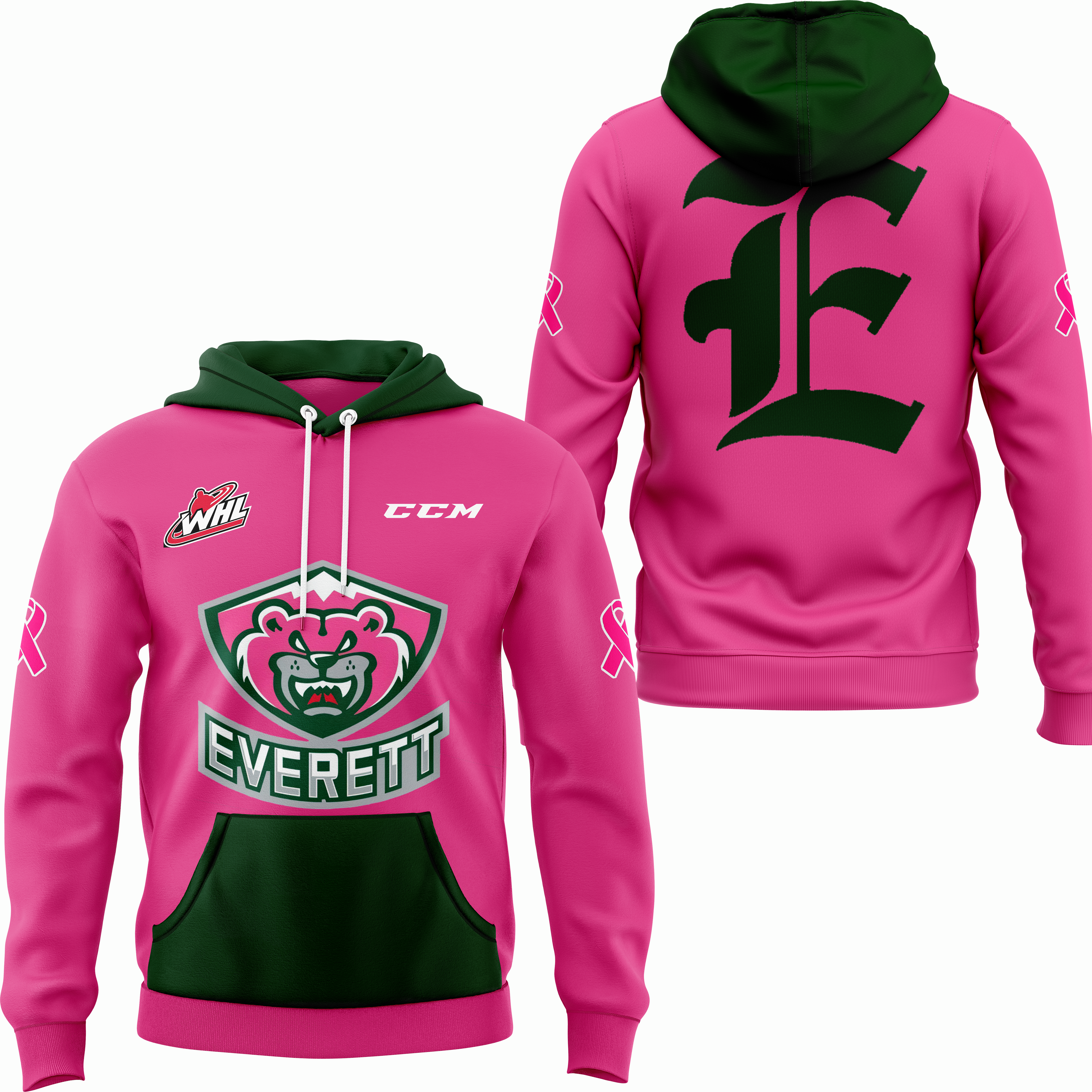 Everett Silvertips x Pink in the Rink Night Hoodie - Famjoys Everett Silvertips x Pink in the Rink Night Hoodie - Famjoys