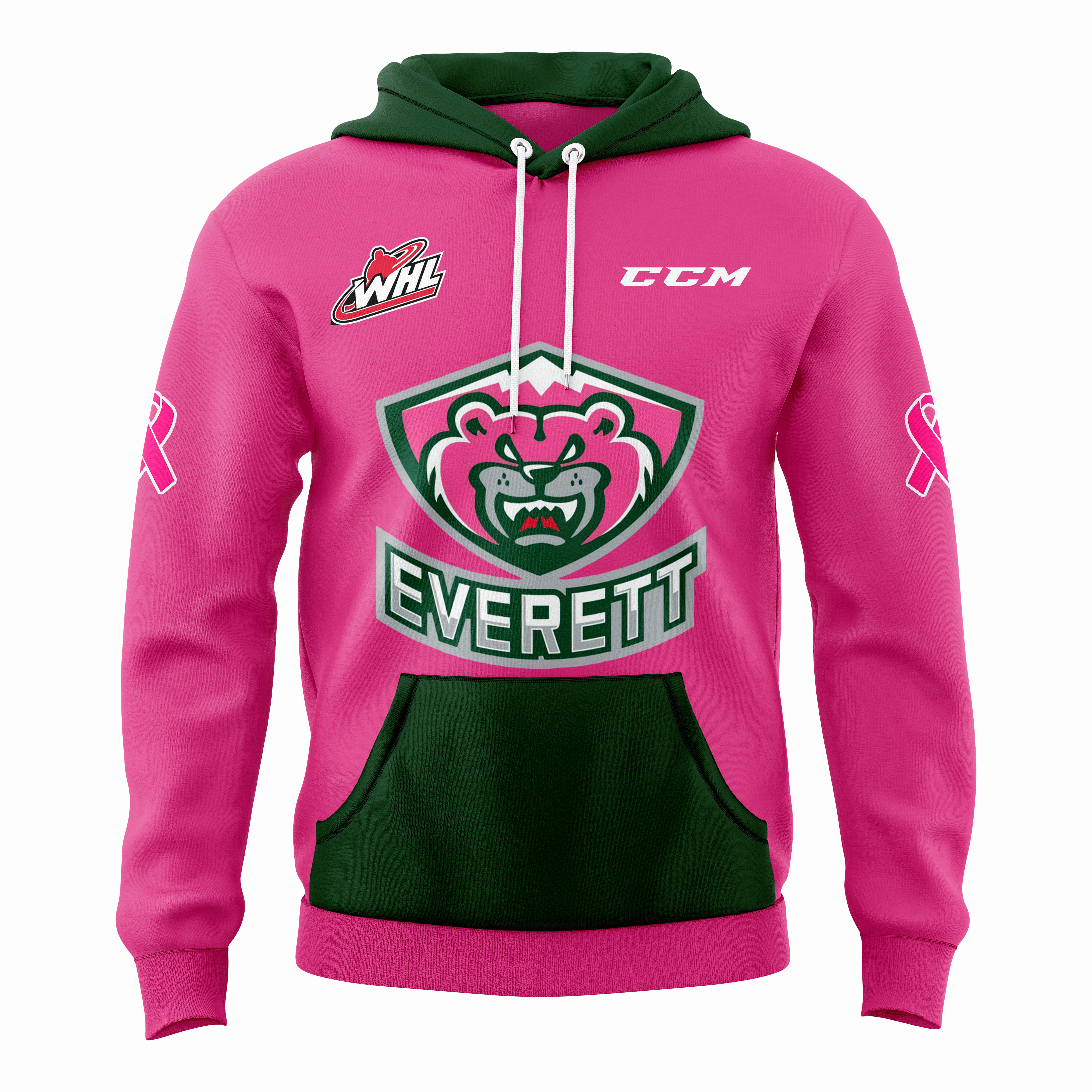 Everett Silvertips x Pink in the Rink Night Hoodie - Famjoys Everett Silvertips x Pink in the Rink Night Hoodie - Famjoys
