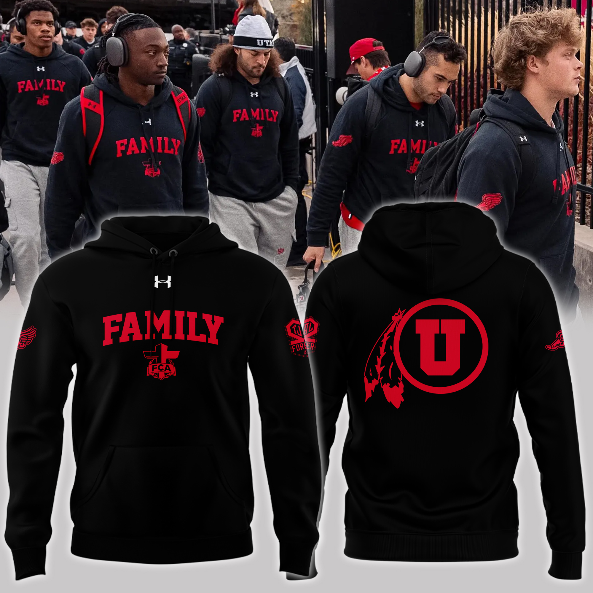 Family Forever Utah Football Hoodie - Famjoys Family Forever Utah Football Hoodie - Famjoys